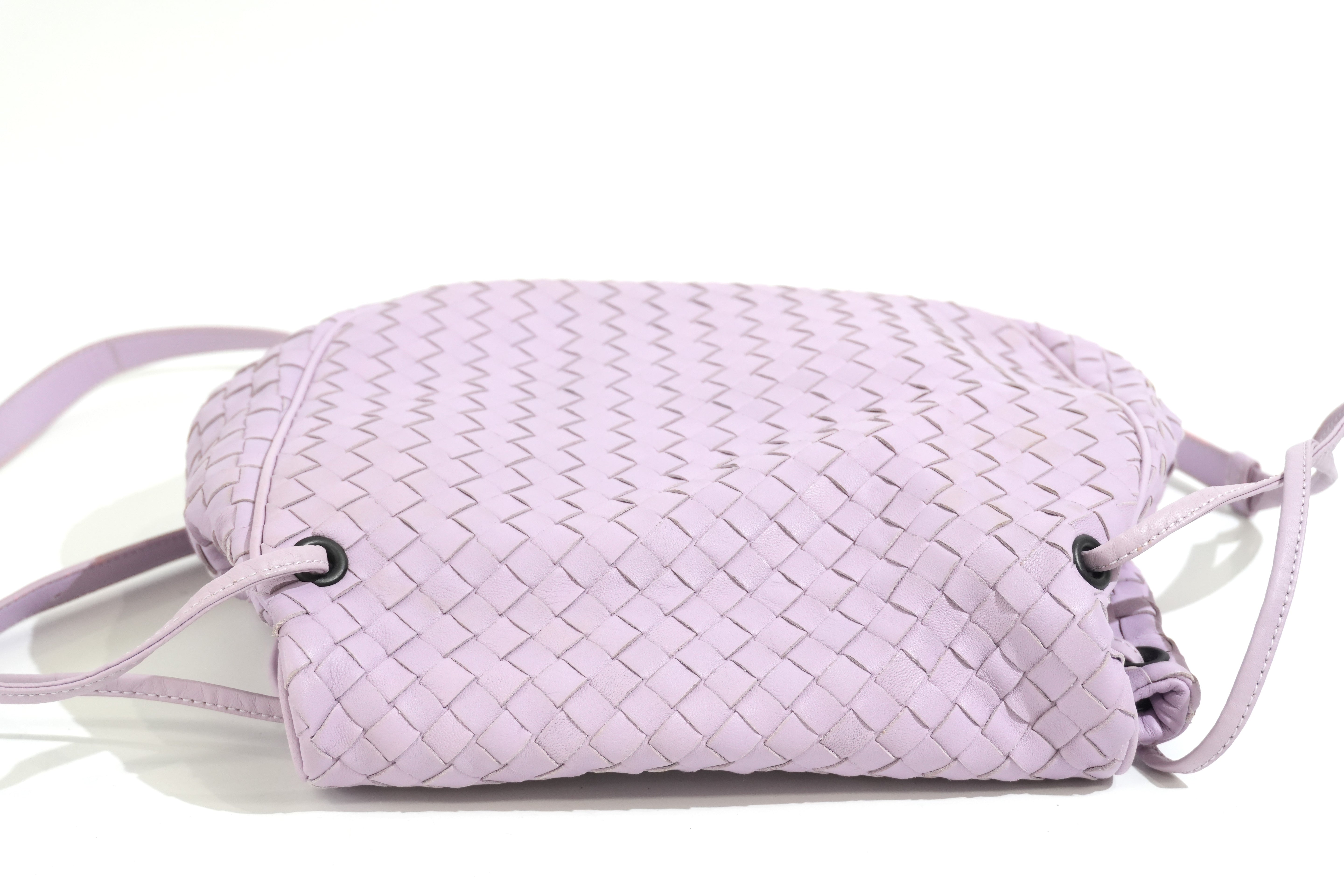 Pre-owned Leather Intrecciato Shoulder Bag Light Purple