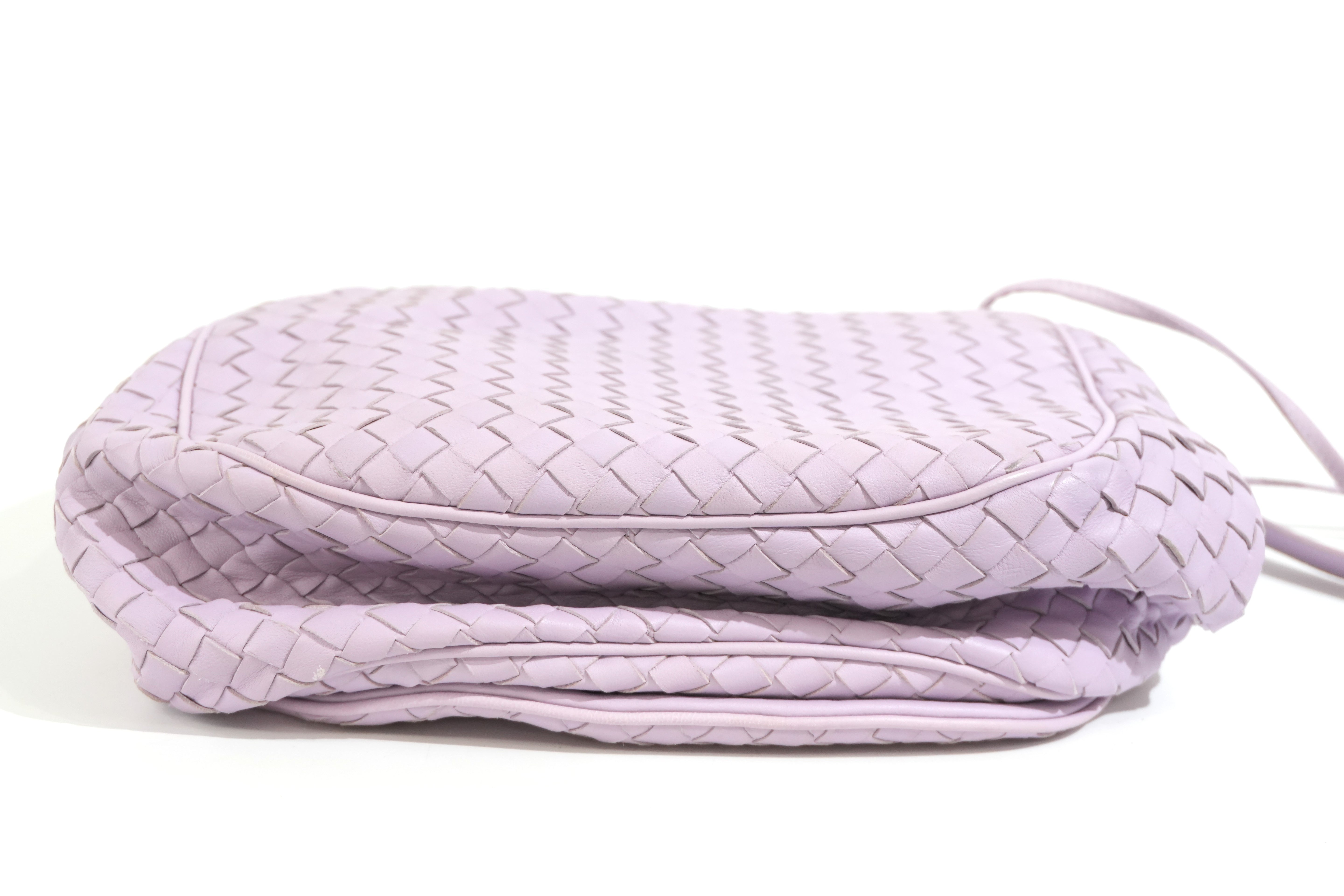 Pre-owned Leather Intrecciato Shoulder Bag Light Purple