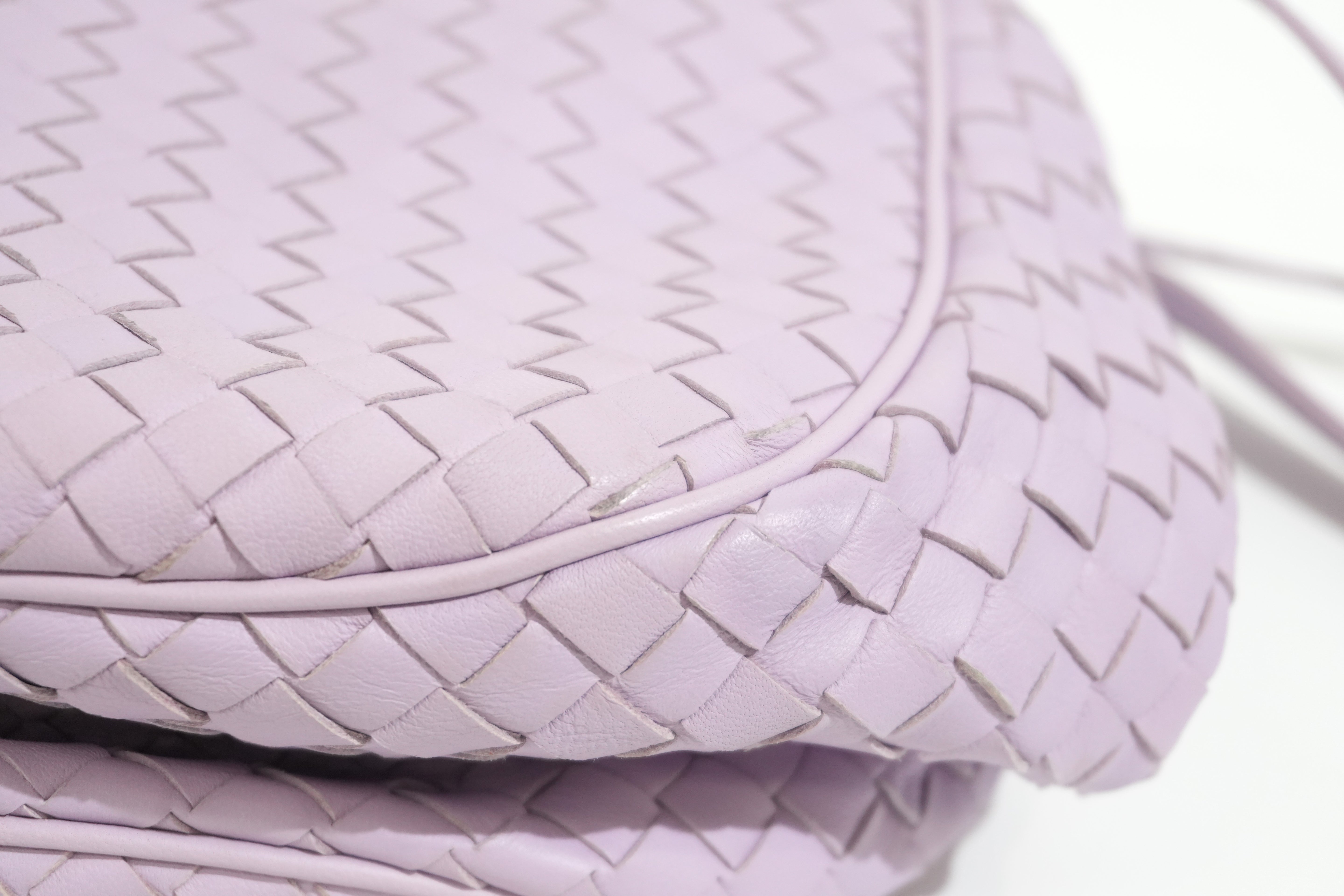 Pre-owned Leather Intrecciato Shoulder Bag Light Purple