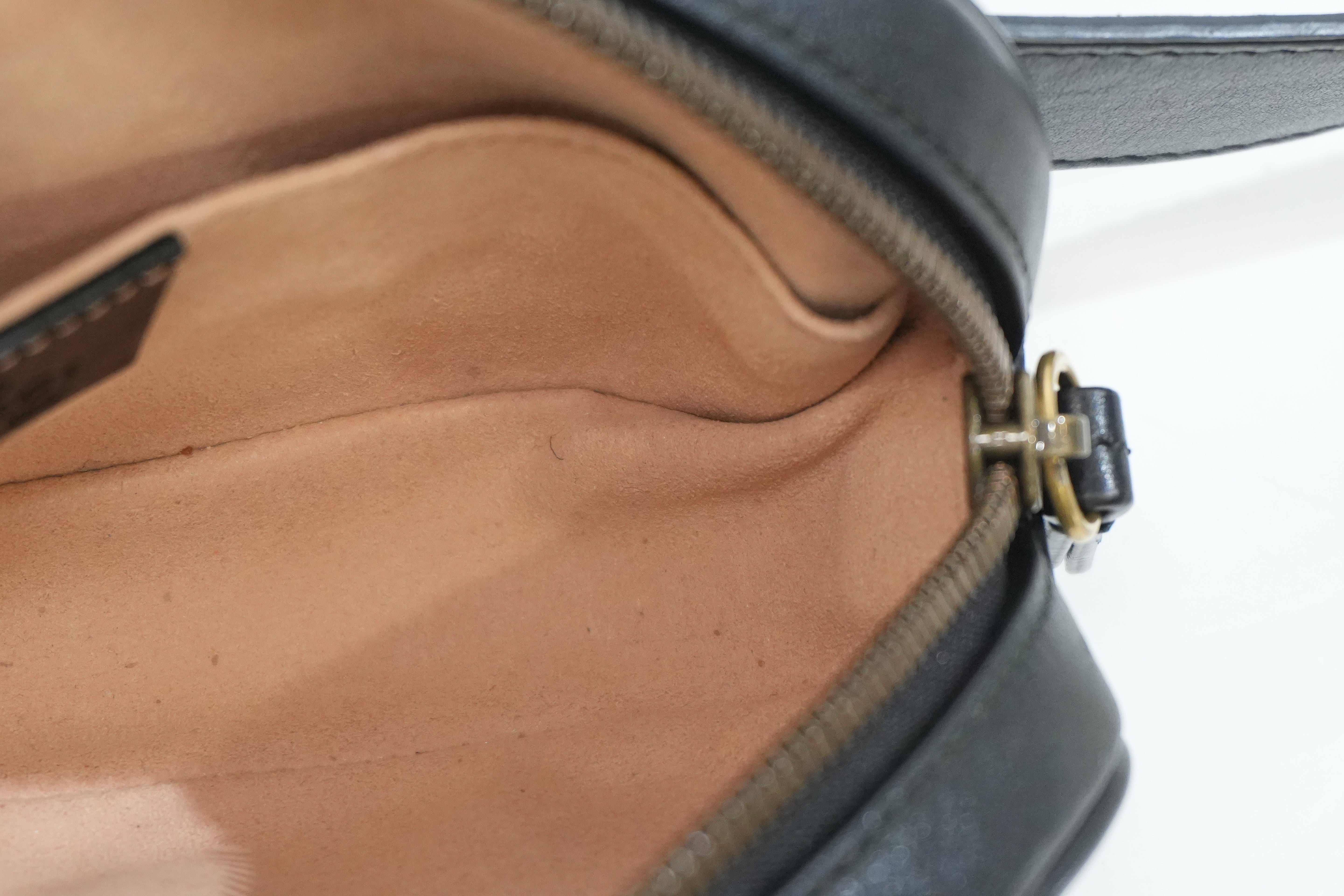 Pre-owned Gucci Marmont Belt Bag Size 85 Black