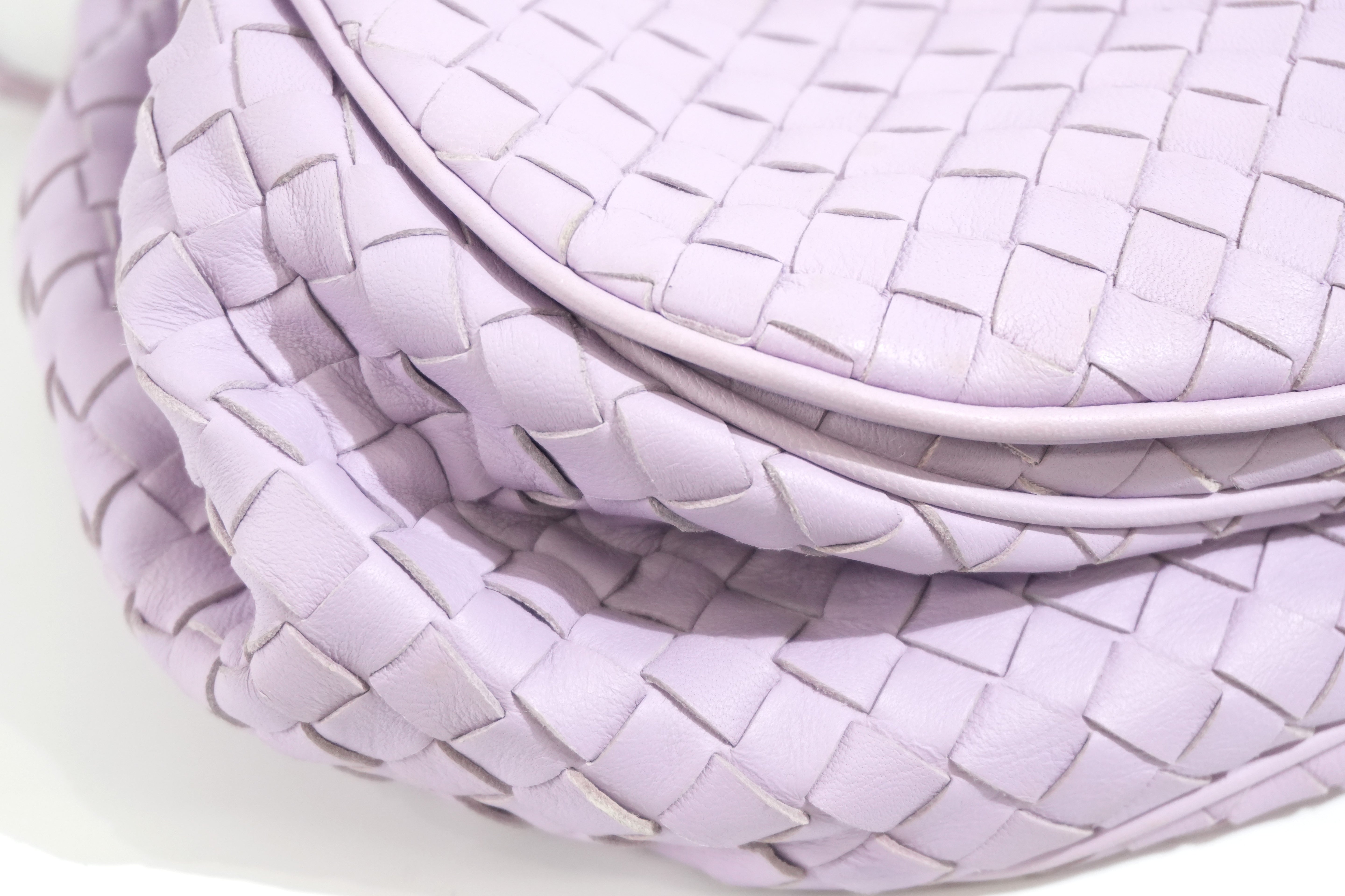 Pre-owned Leather Intrecciato Shoulder Bag Light Purple