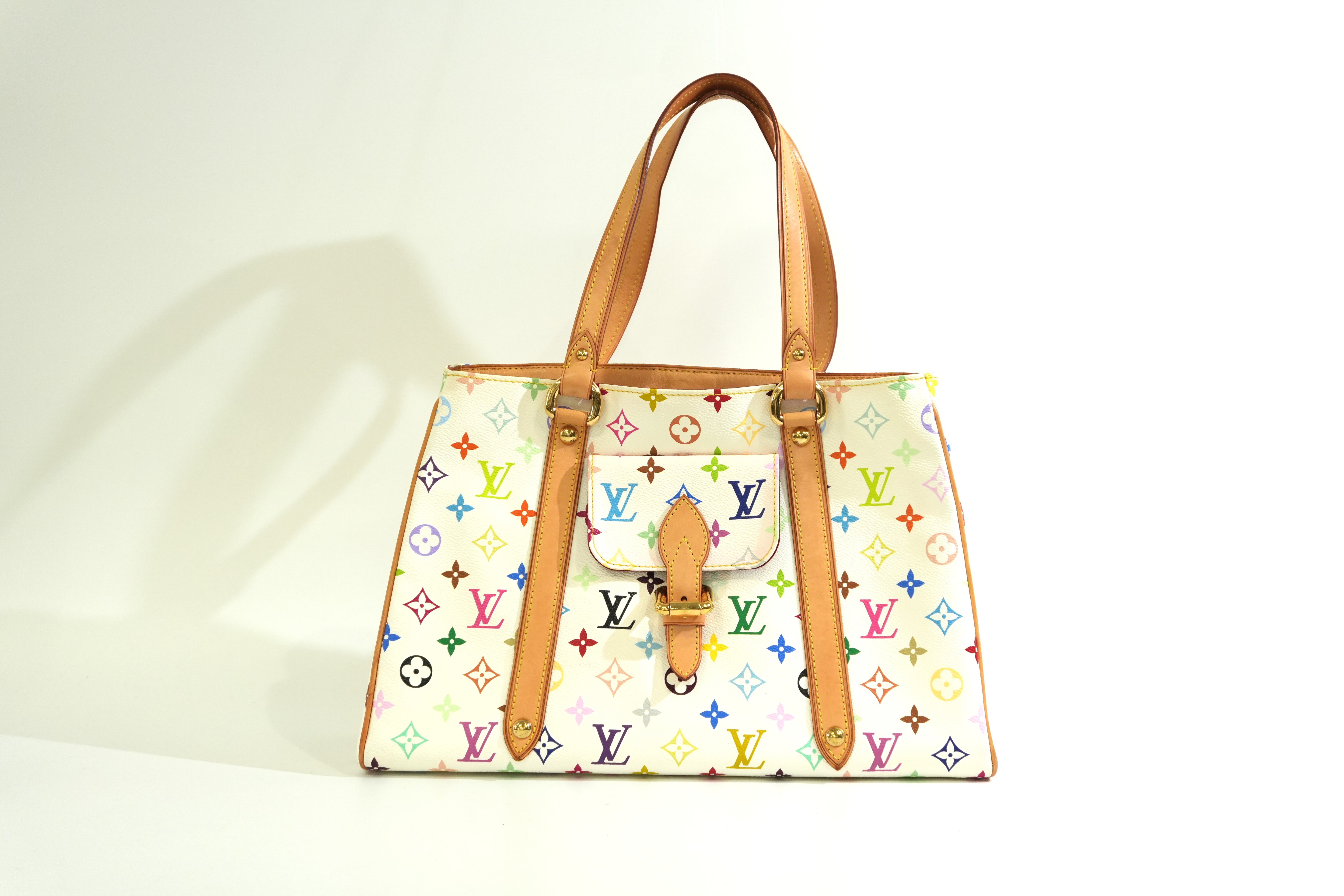 Pre-owned Louis Vuitton Multicolor Aurelia MM Tote Bag White