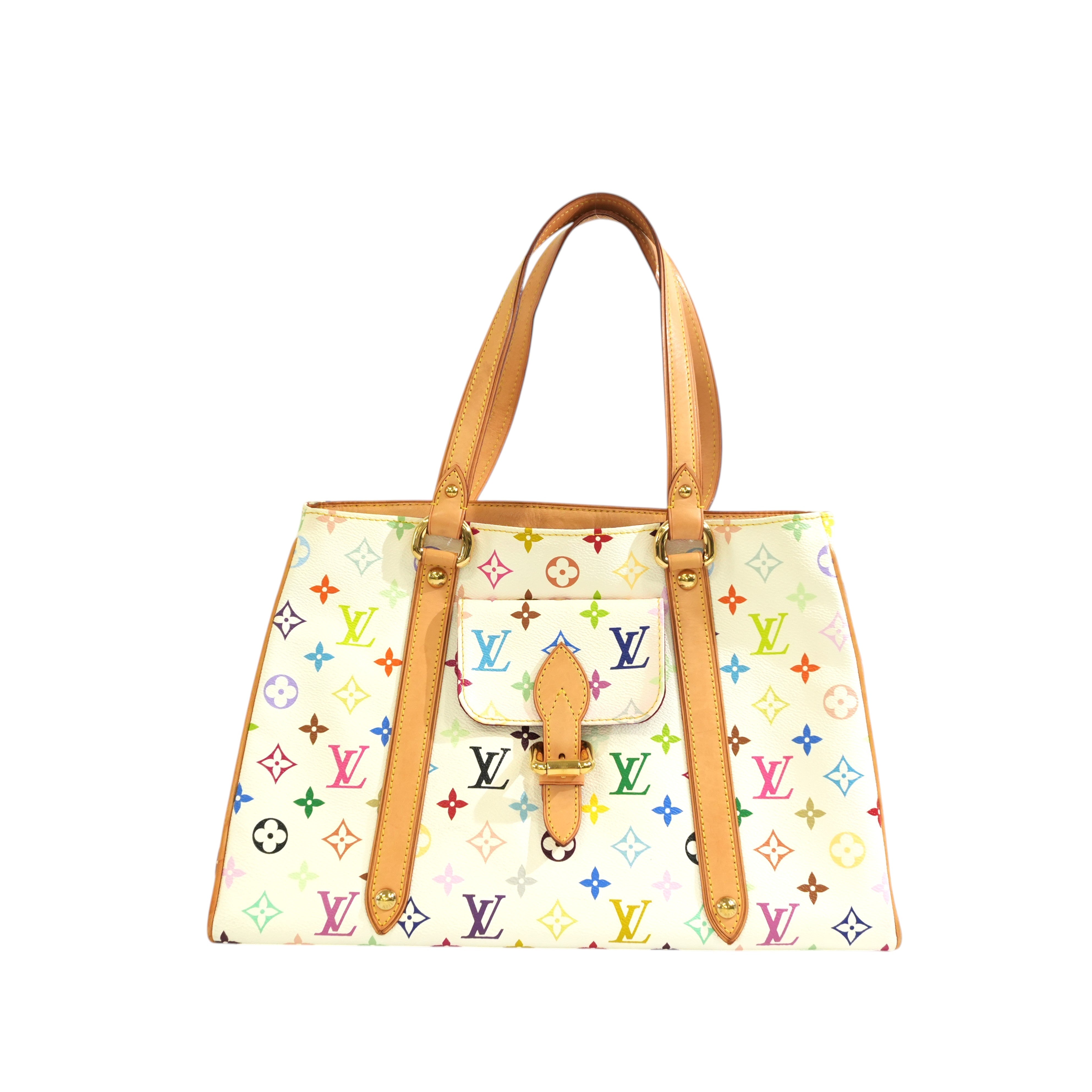 Pre-owned Louis Vuitton Multicolor Aurelia MM Tote Bag White
