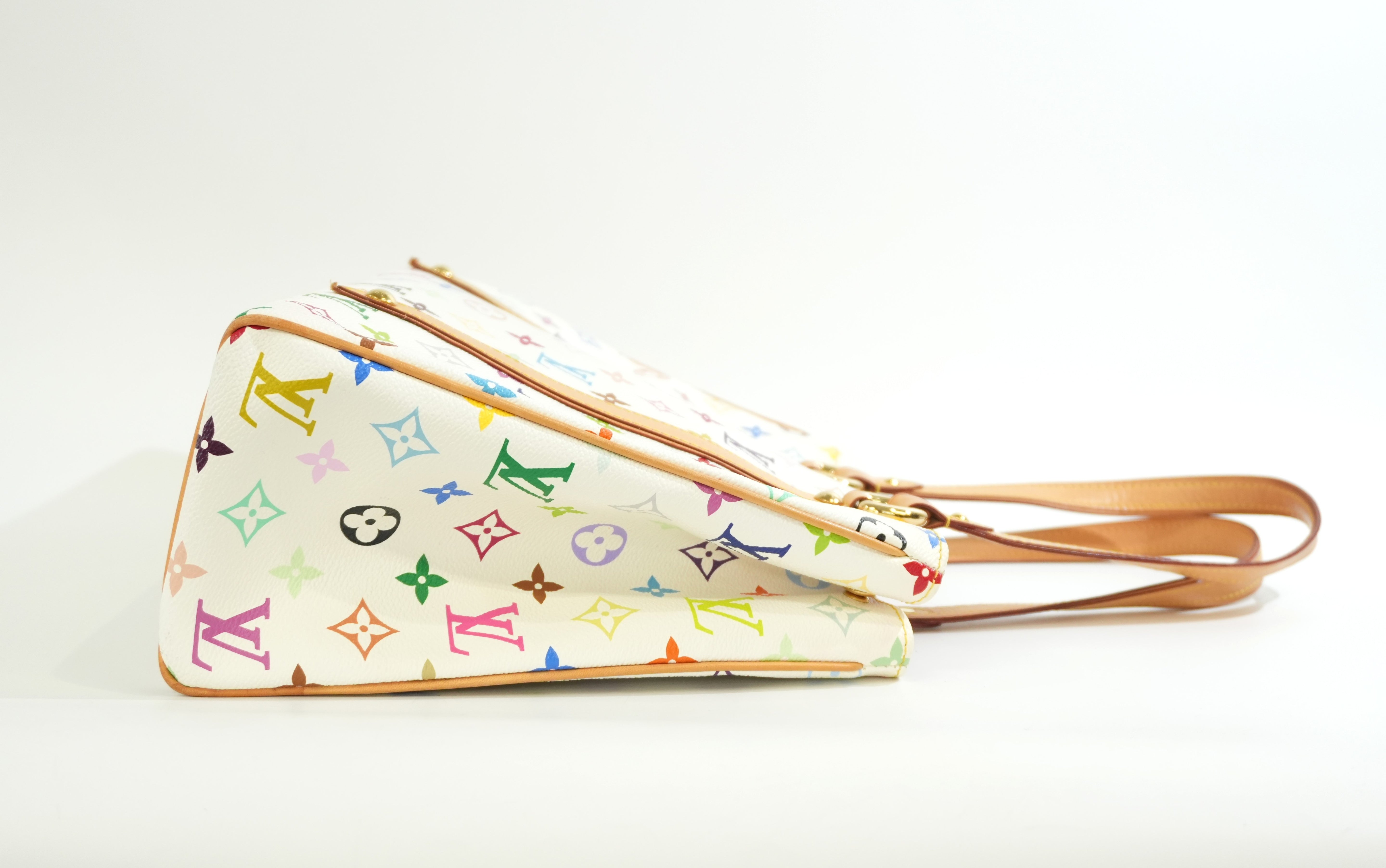 Pre-owned Louis Vuitton Multicolor Aurelia MM Tote Bag White