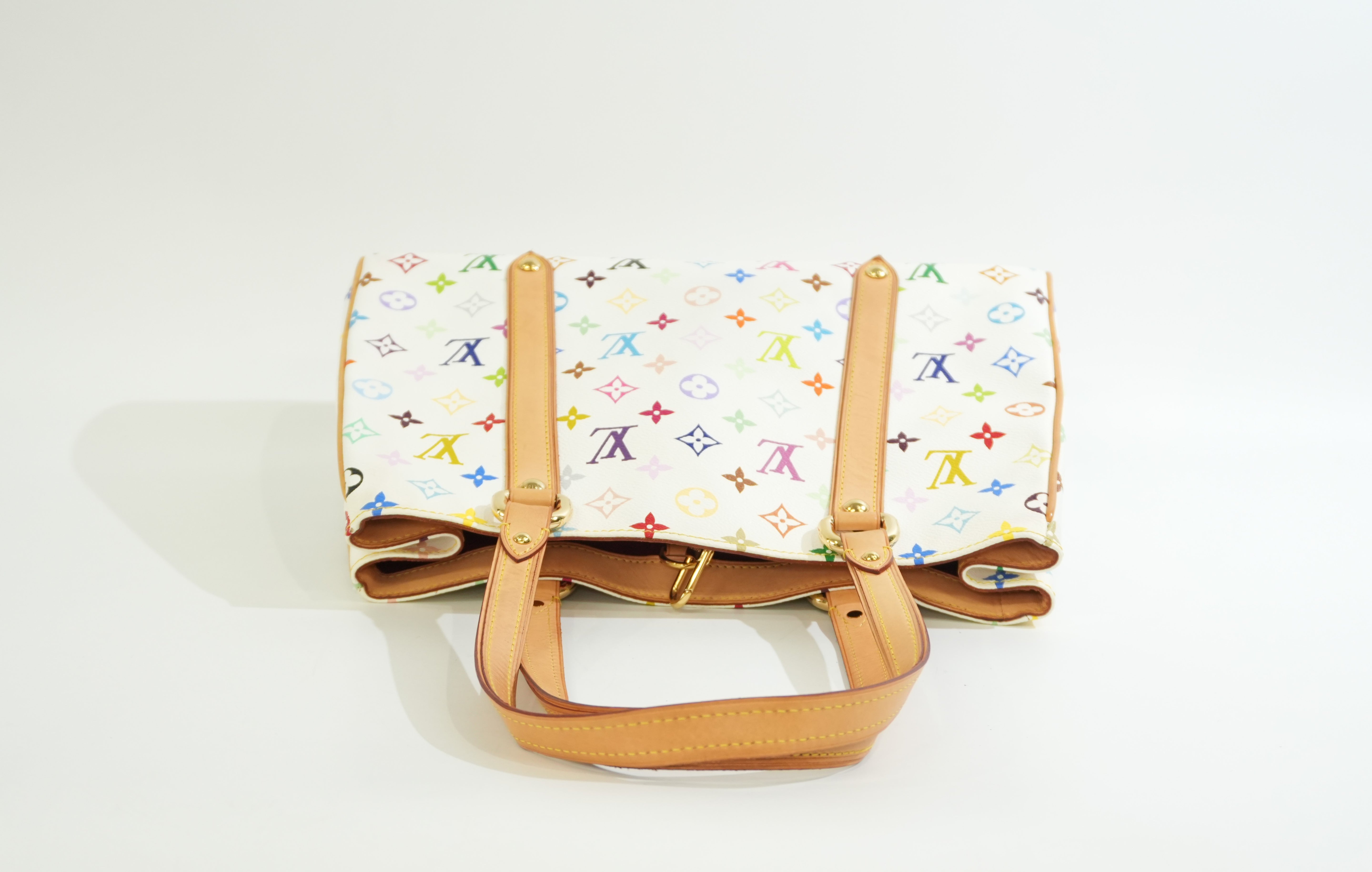 Pre-owned Louis Vuitton Multicolor Aurelia MM Tote Bag White