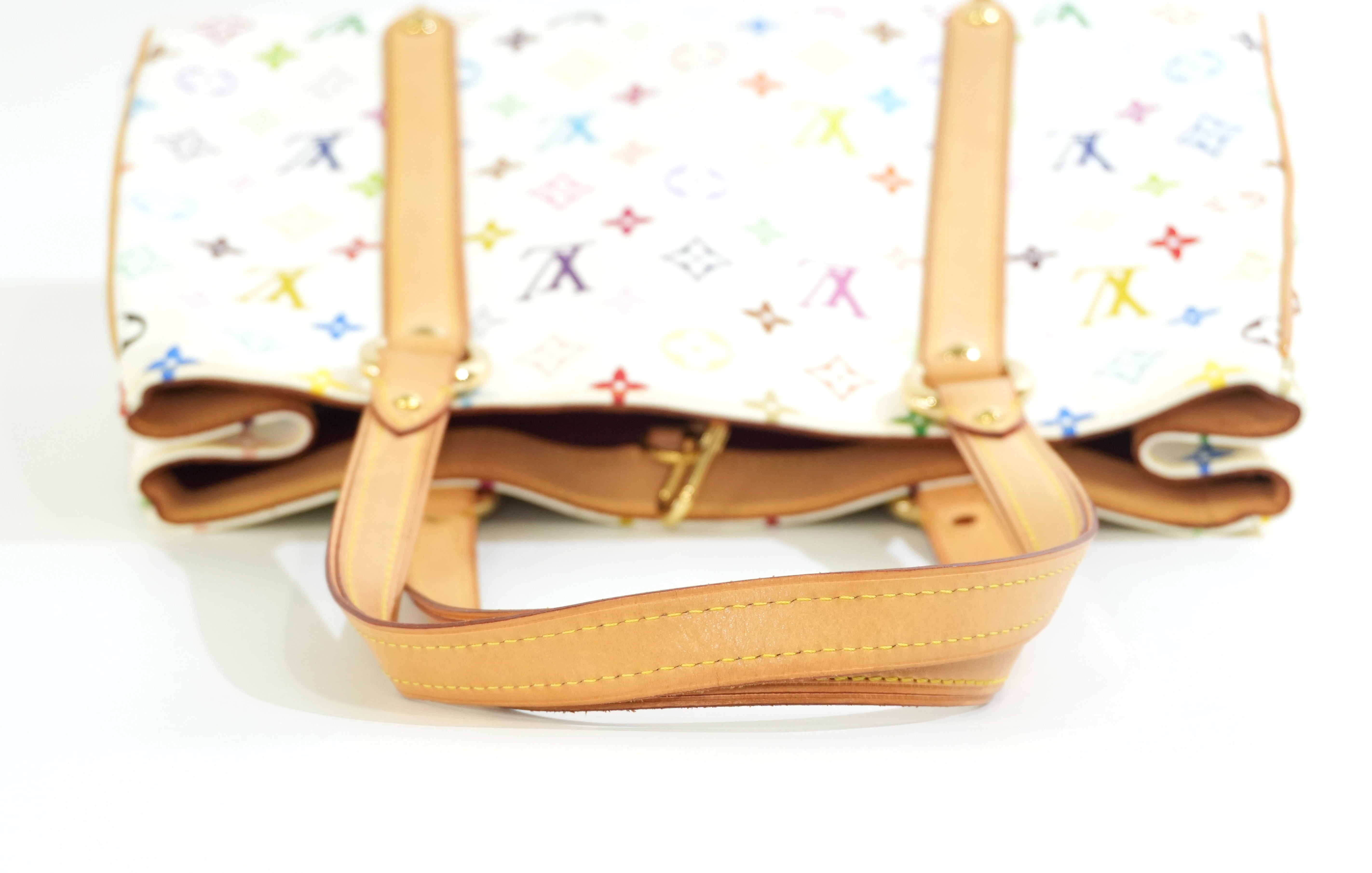 Pre-owned Louis Vuitton Multicolor Aurelia MM Tote Bag White