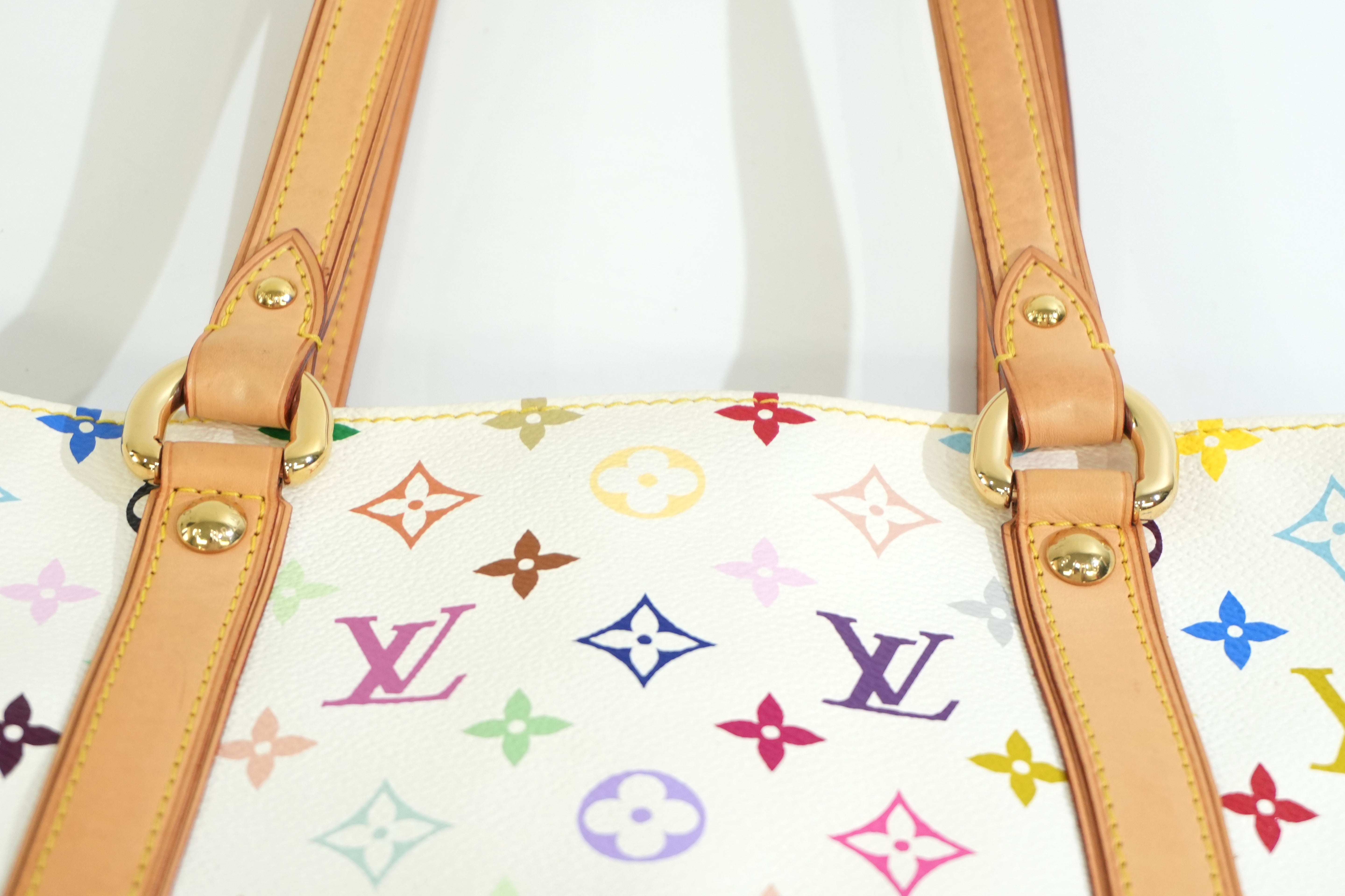 Pre-owned Louis Vuitton Multicolor Aurelia MM Tote Bag White