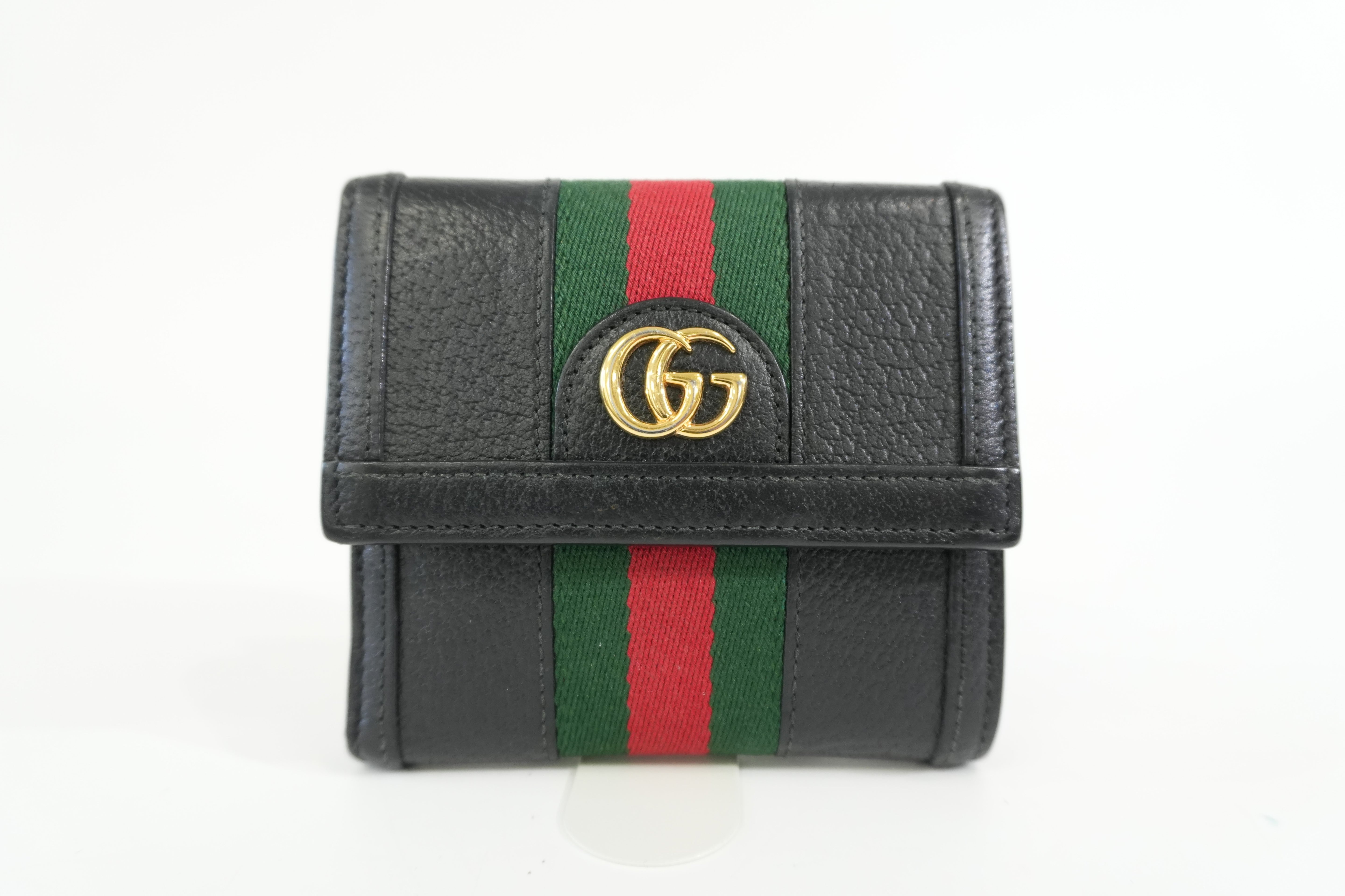 Pre-owned Gucci Ophidia Bifold Wallet Black