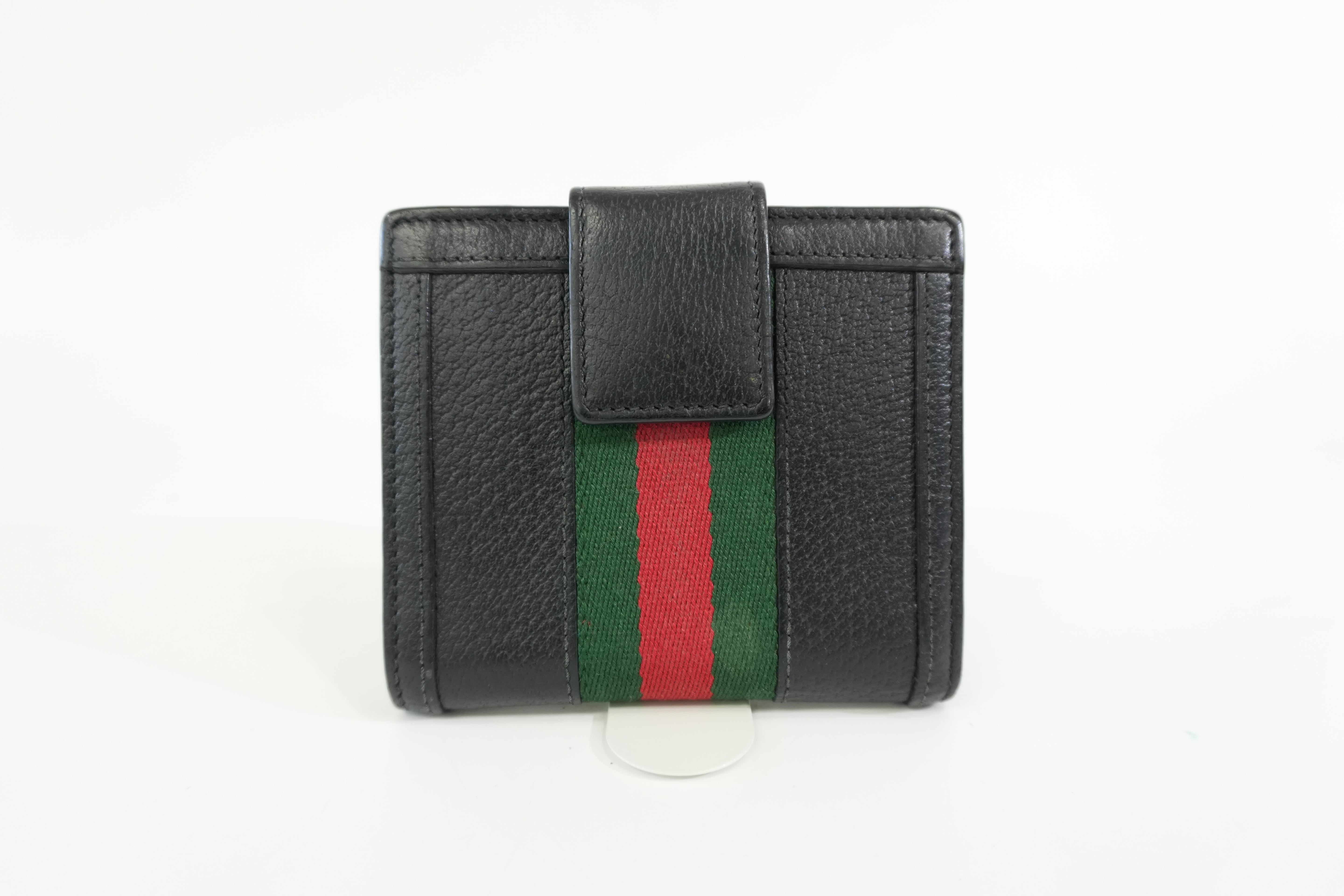 Pre-owned Gucci Ophidia Bifold Wallet Black