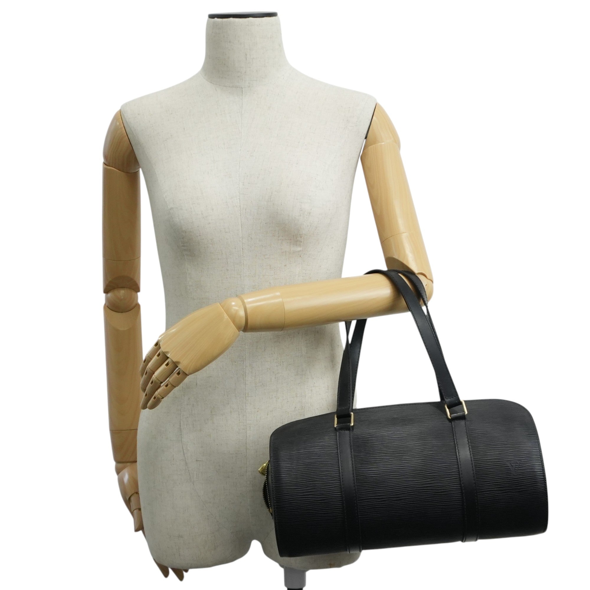 Louis Vuitton Soufflot Epi Handbag Black Used