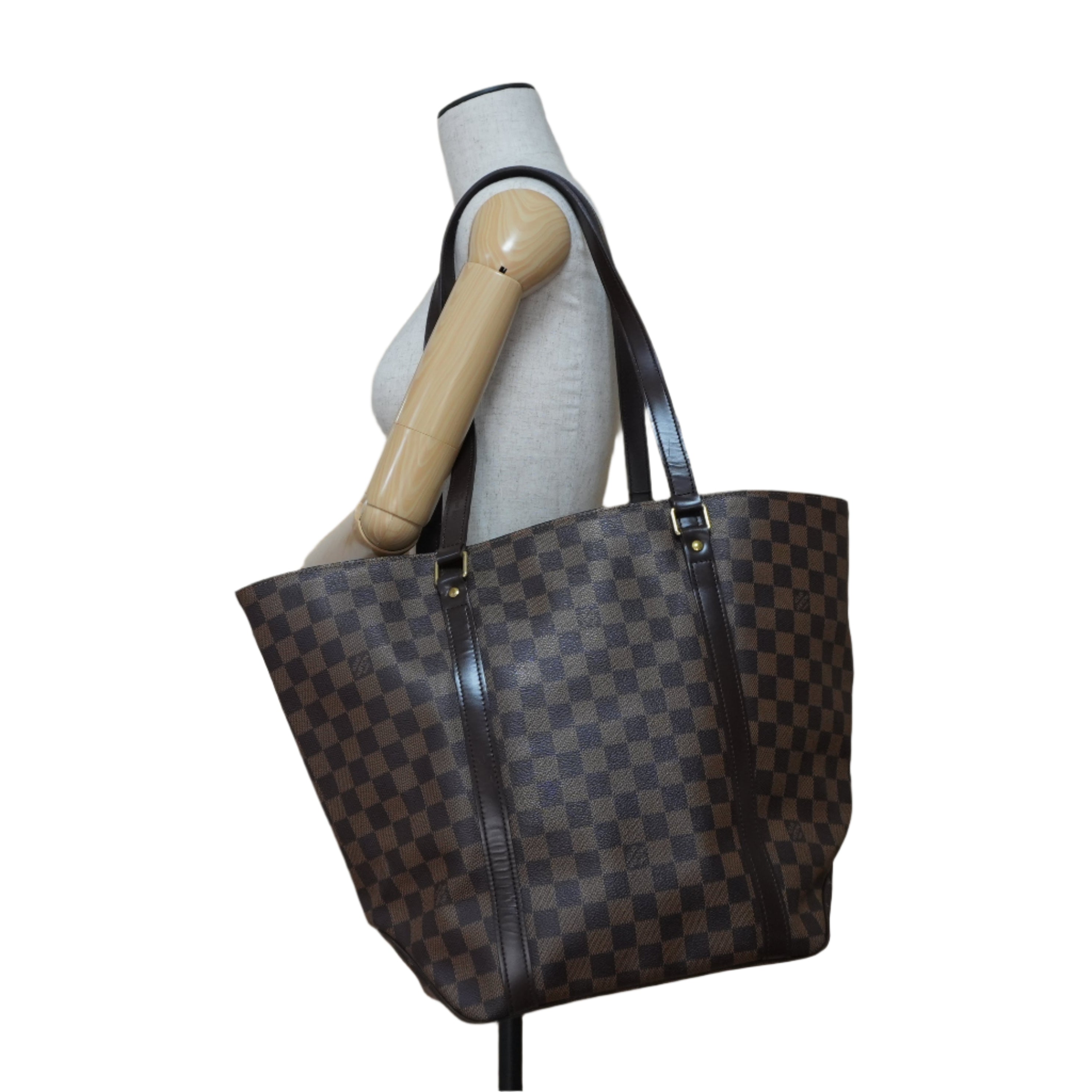 Louis Vuitton Damier Ebene Sac Shopping Tote Bag Used