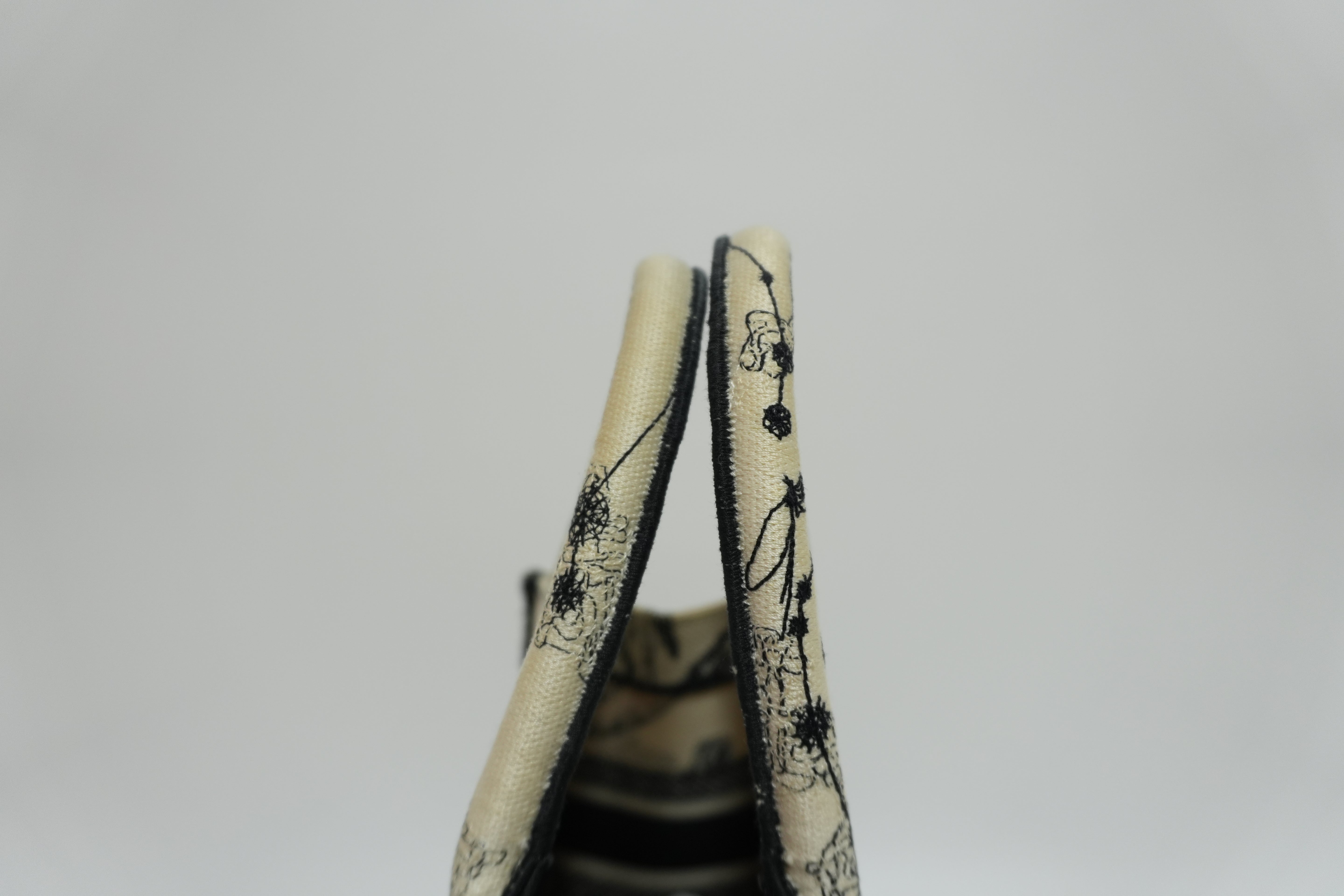 Christian Dior Canvas Small Tote Bag Black and White Used