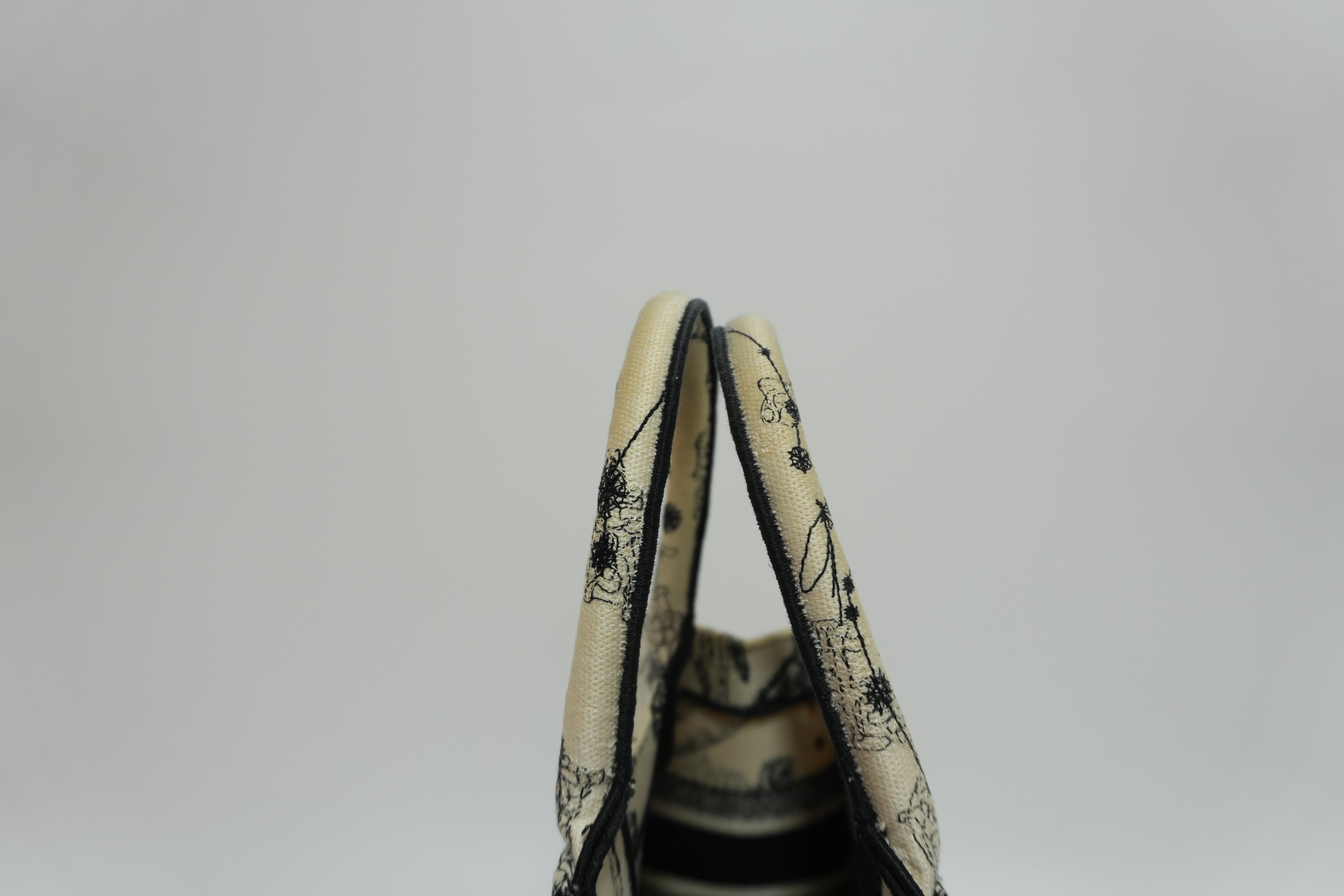 Christian Dior Canvas Small Tote Bag Black and White Used