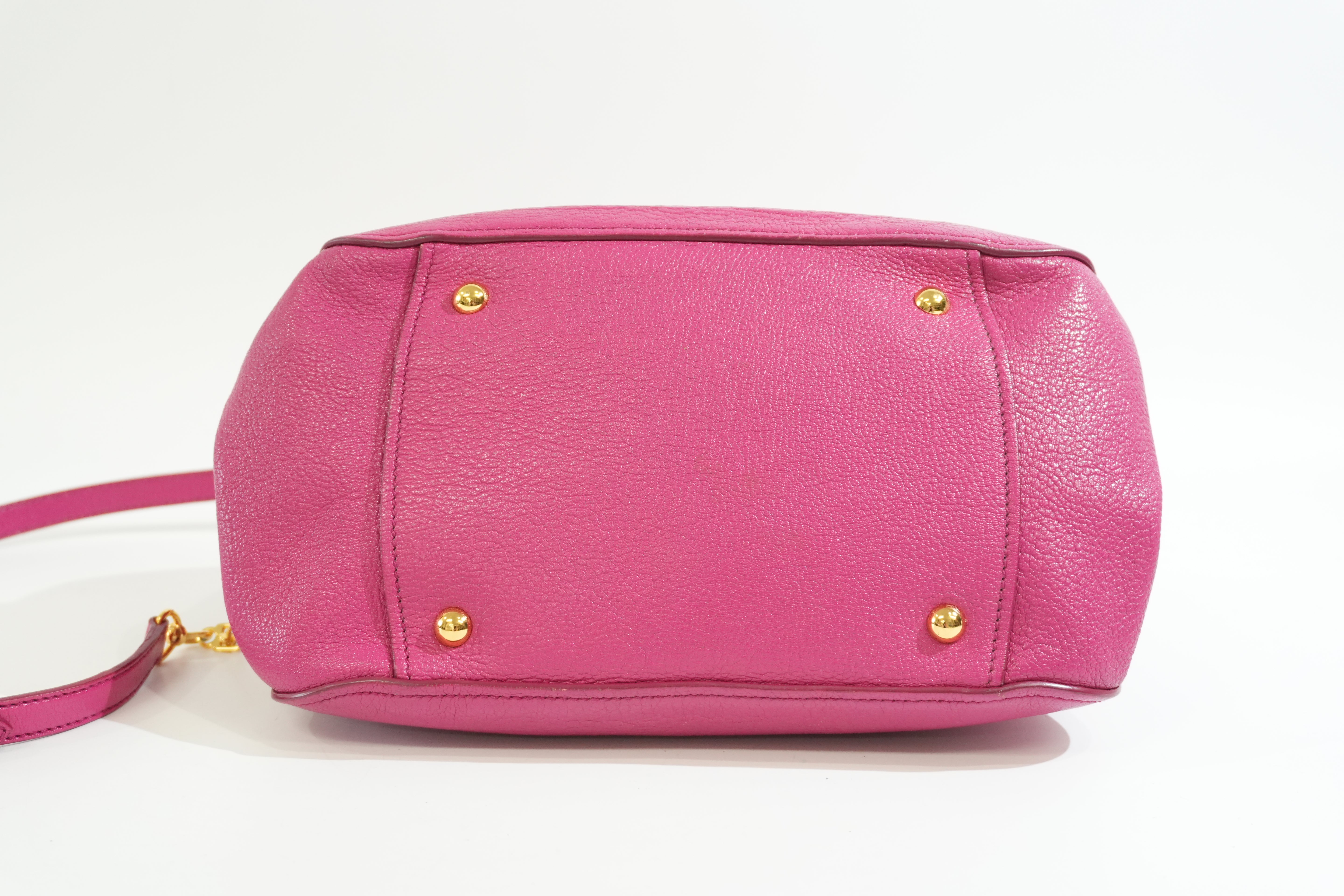 Pre-owned Miu Miu Two Way Madras Shoulder Bag Pink