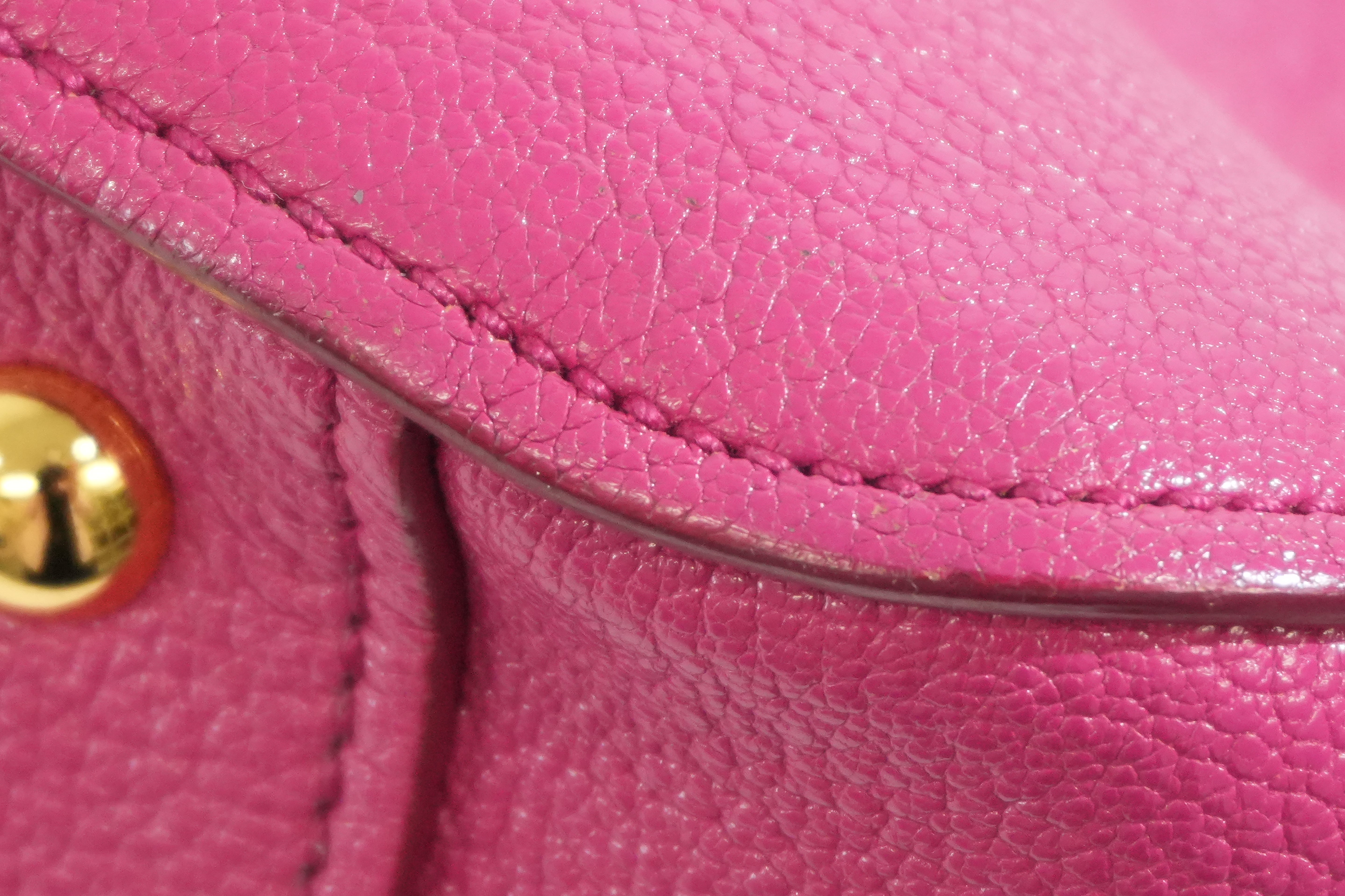 Pre-owned Miu Miu Two Way Madras Shoulder Bag Pink