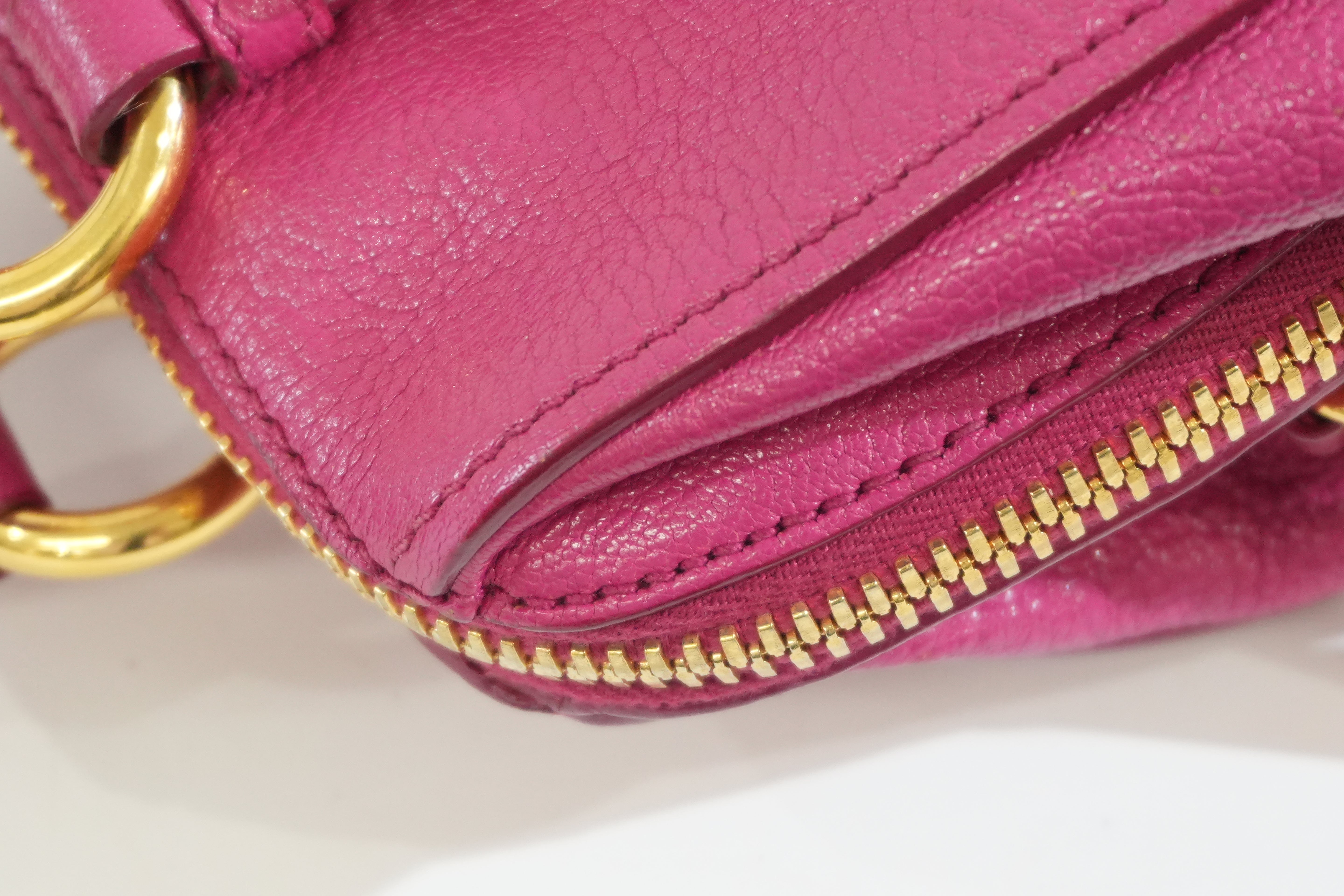 Pre-owned Miu Miu Two Way Madras Shoulder Bag Pink