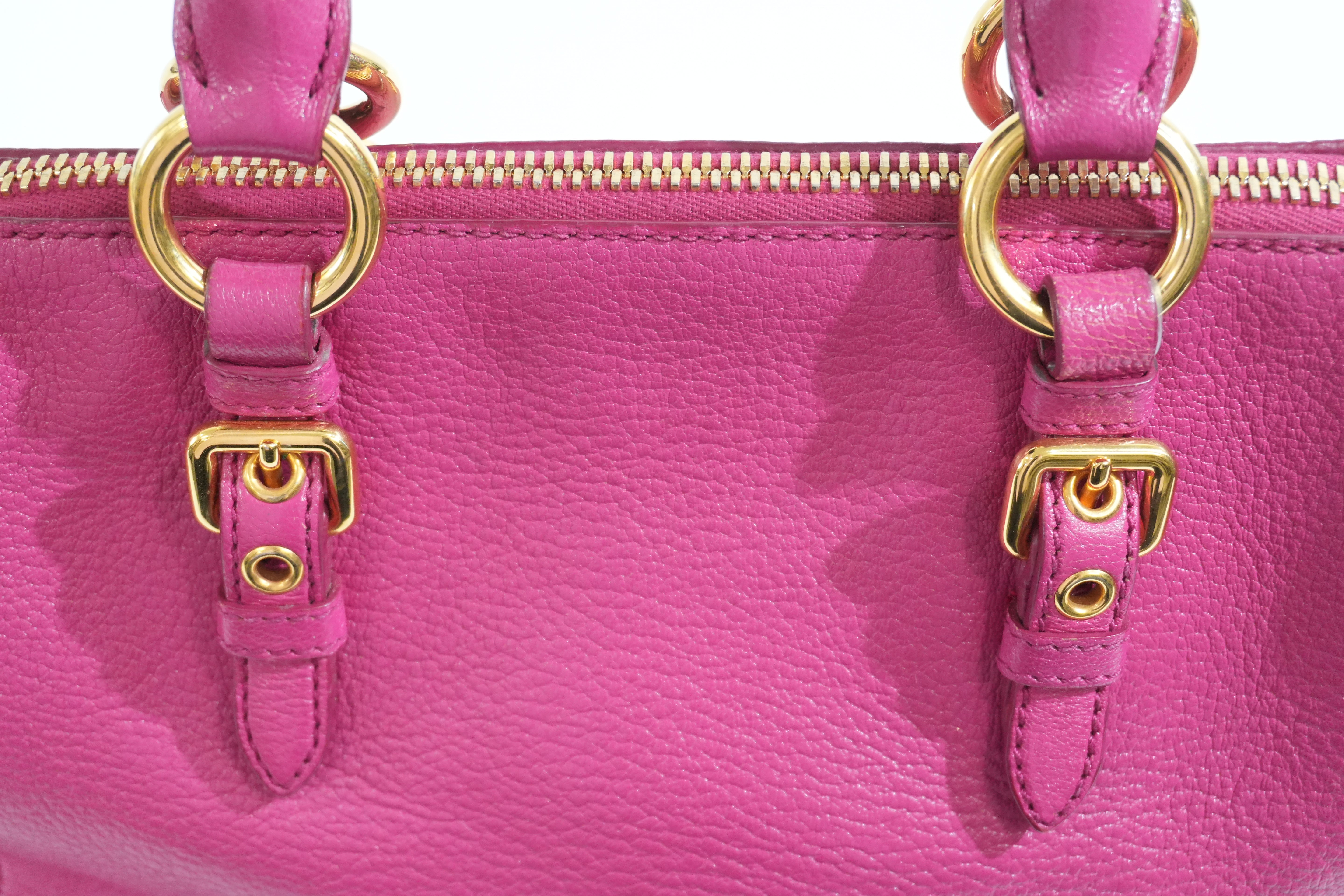 Pre-owned Miu Miu Two Way Madras Shoulder Bag Pink