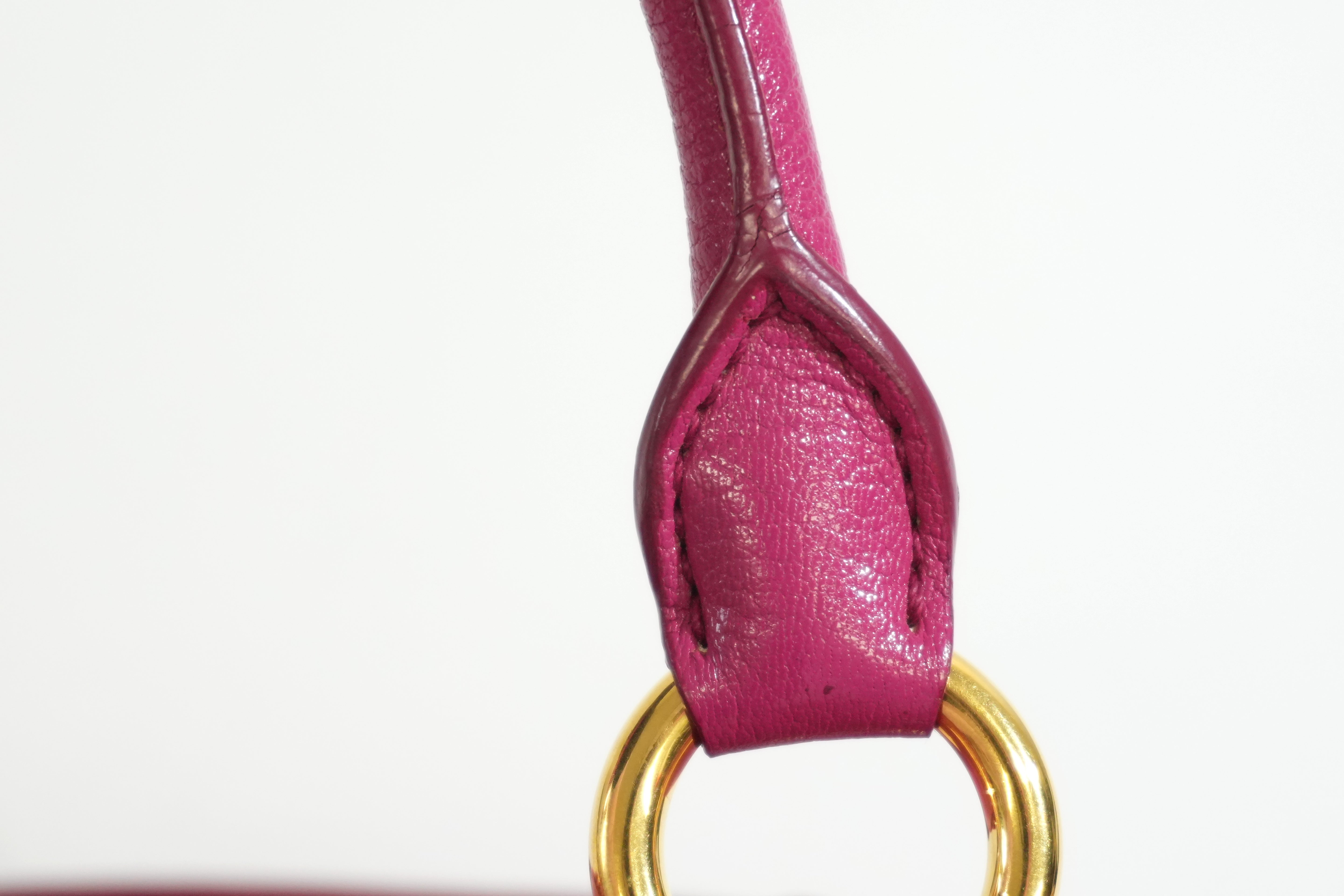 Pre-owned Miu Miu Two Way Madras Shoulder Bag Pink