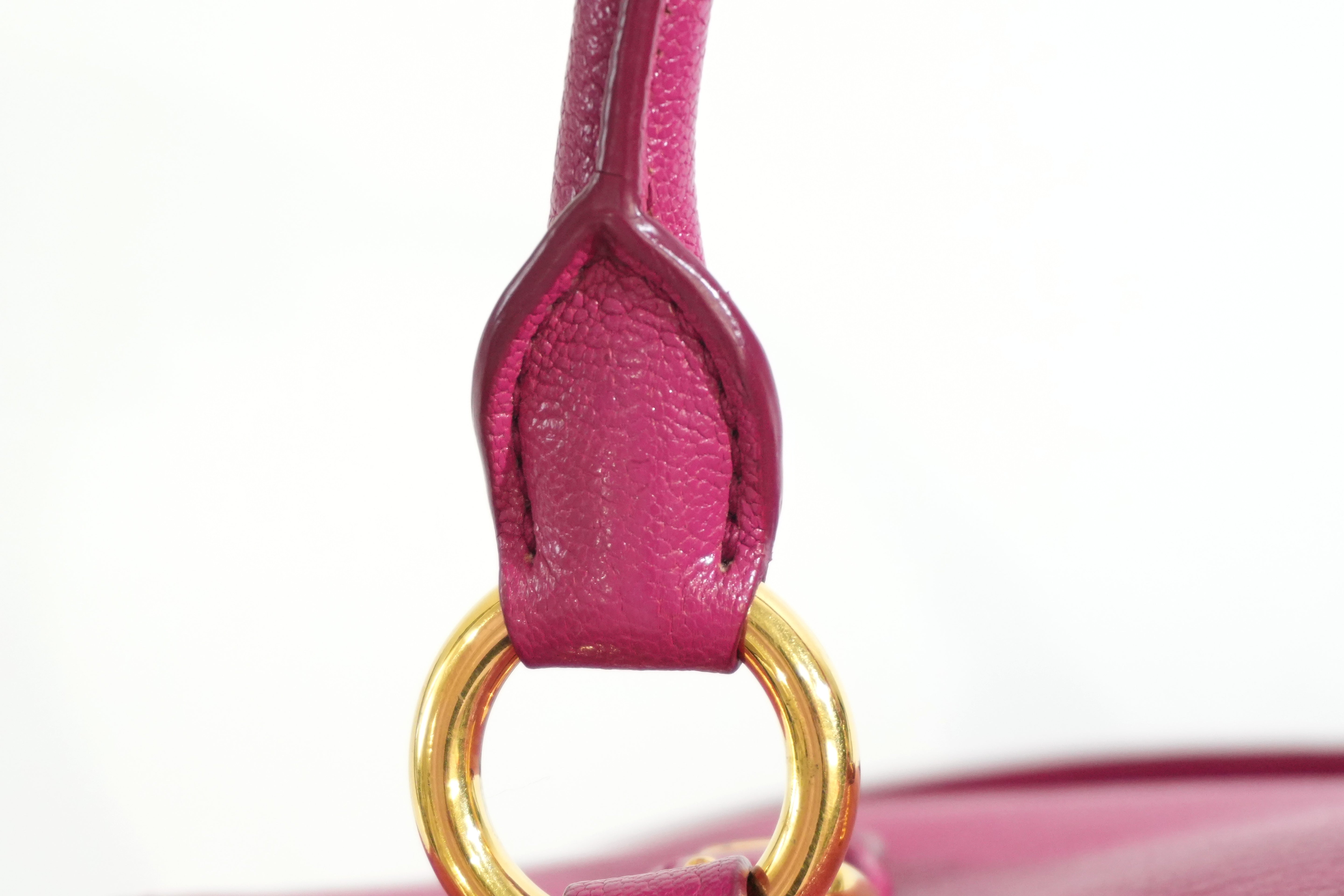 Pre-owned Miu Miu Two Way Madras Shoulder Bag Pink