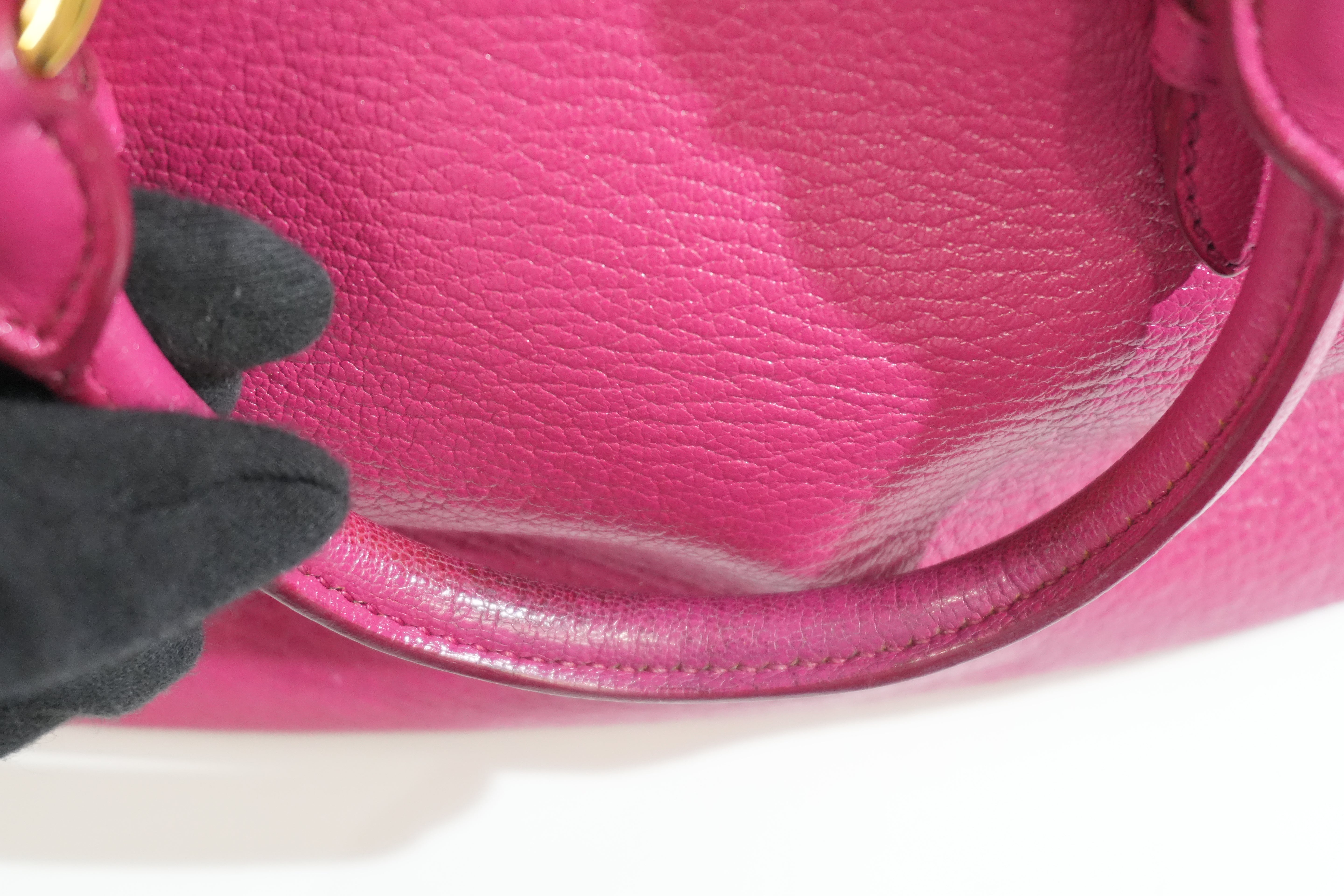 Pre-owned Miu Miu Two Way Madras Shoulder Bag Pink