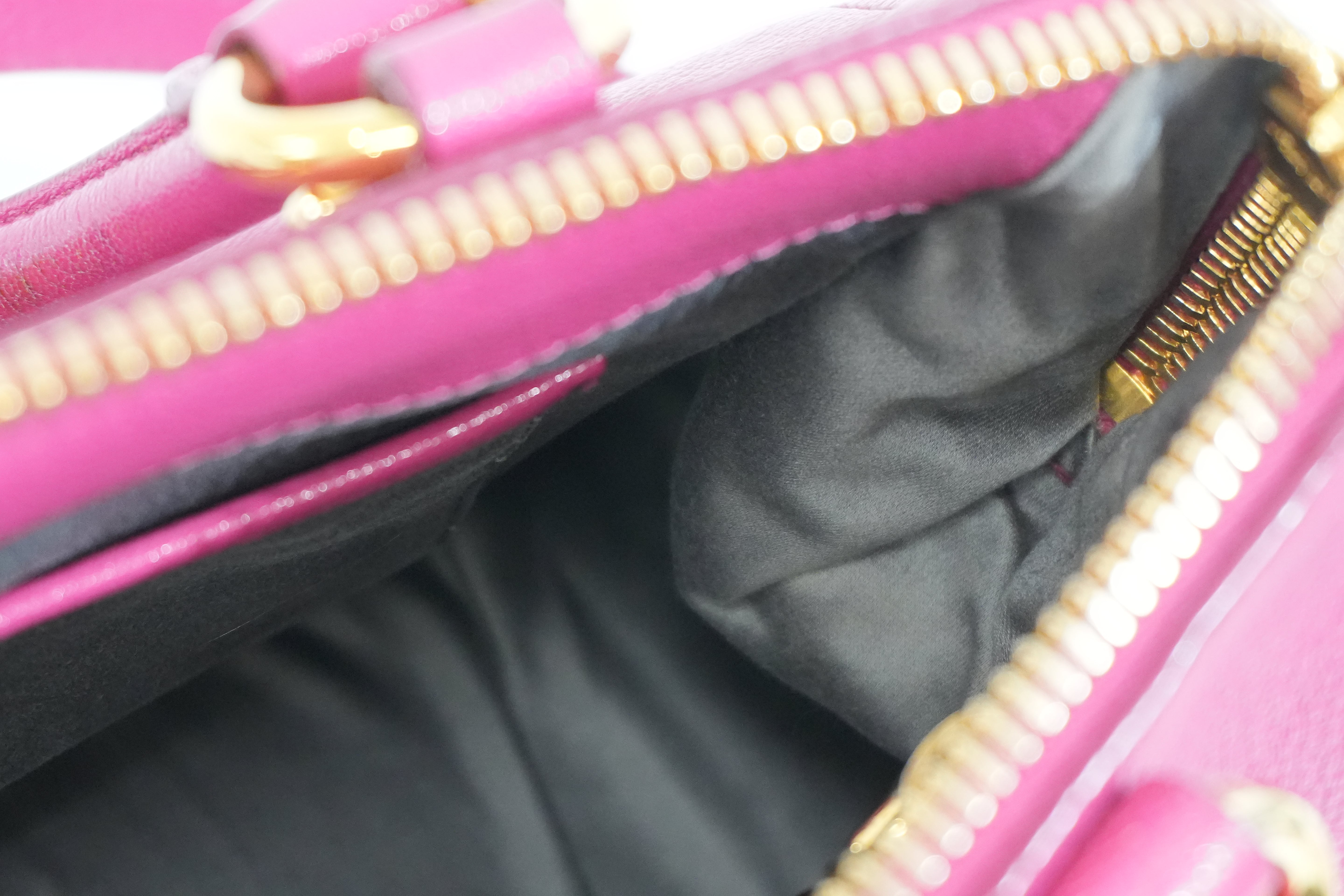 Pre-owned Miu Miu Two Way Madras Shoulder Bag Pink