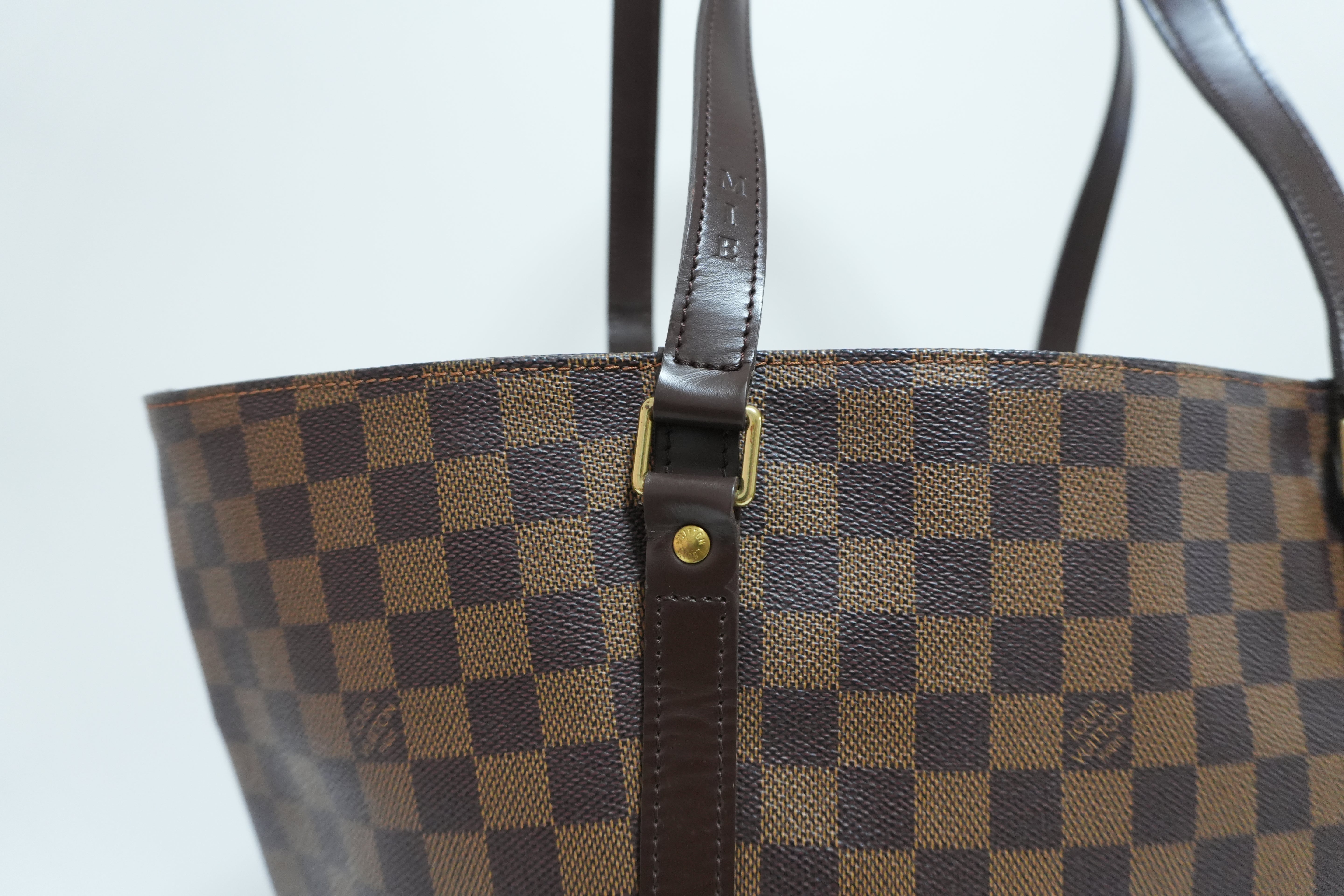 Louis Vuitton Damier Ebene Sac Shopping Tote Bag Used