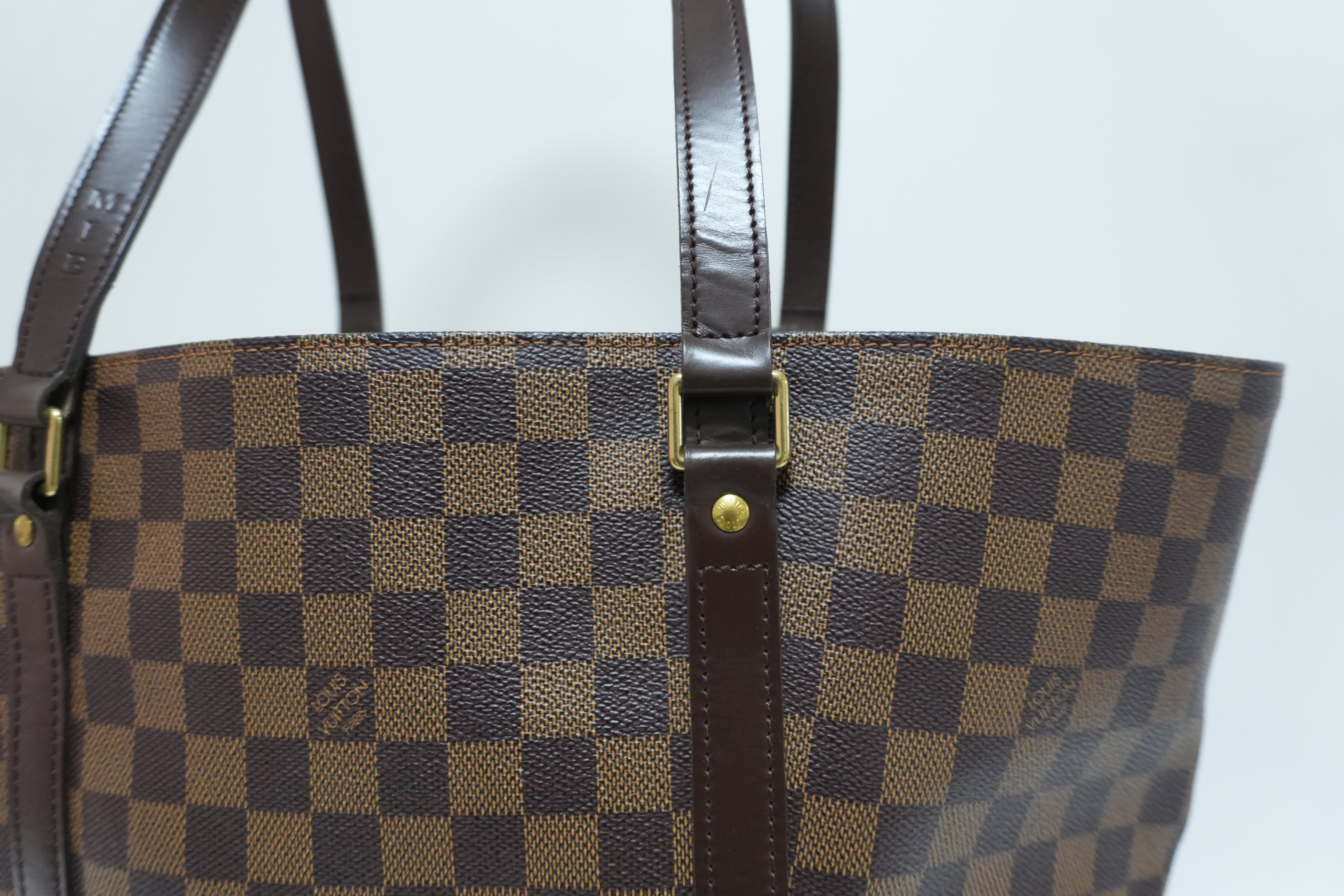 Louis Vuitton Damier Ebene Sac Shopping Tote Bag Used