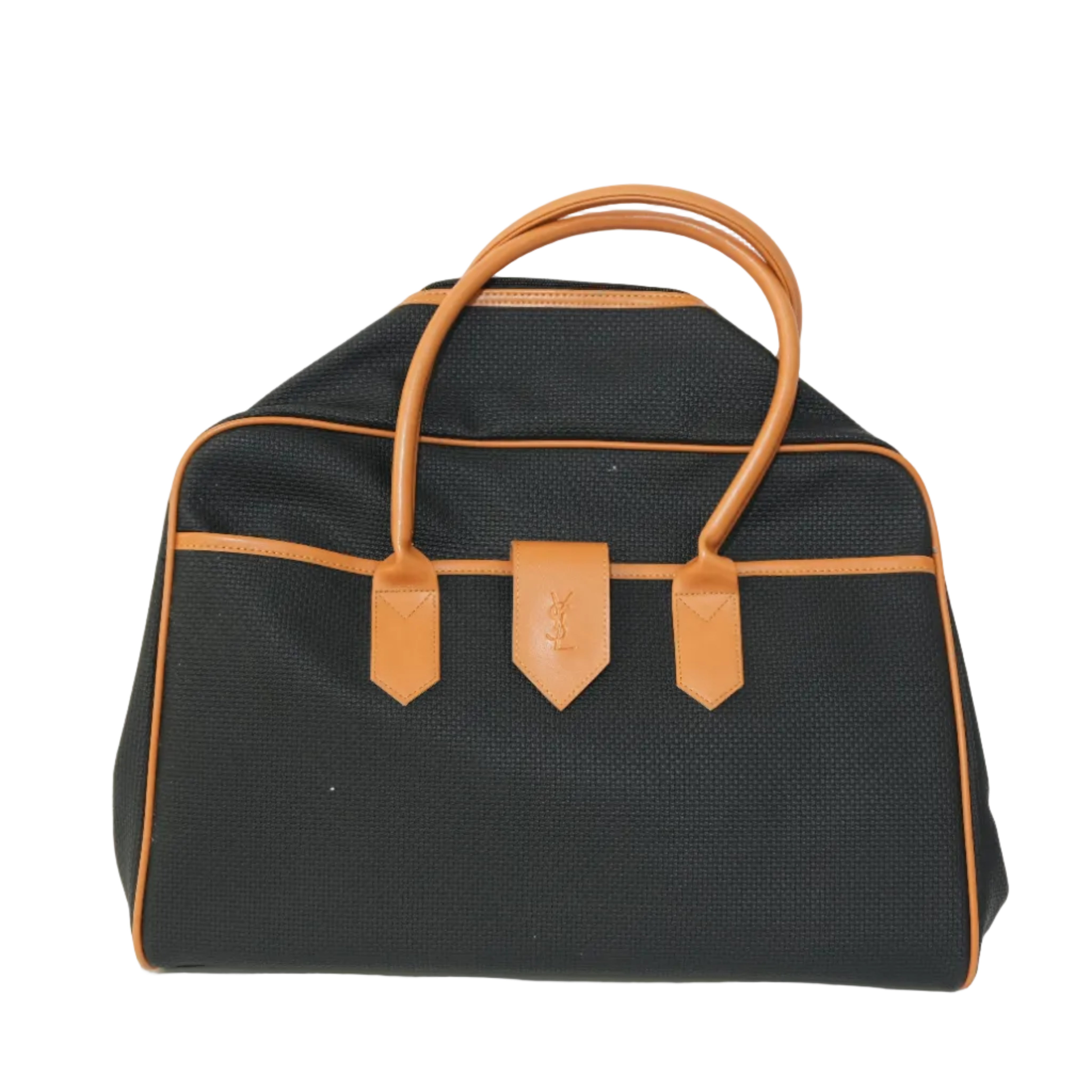 Pre-owned Yves Saint Laurent Calfskin Leather Boston Bag Black