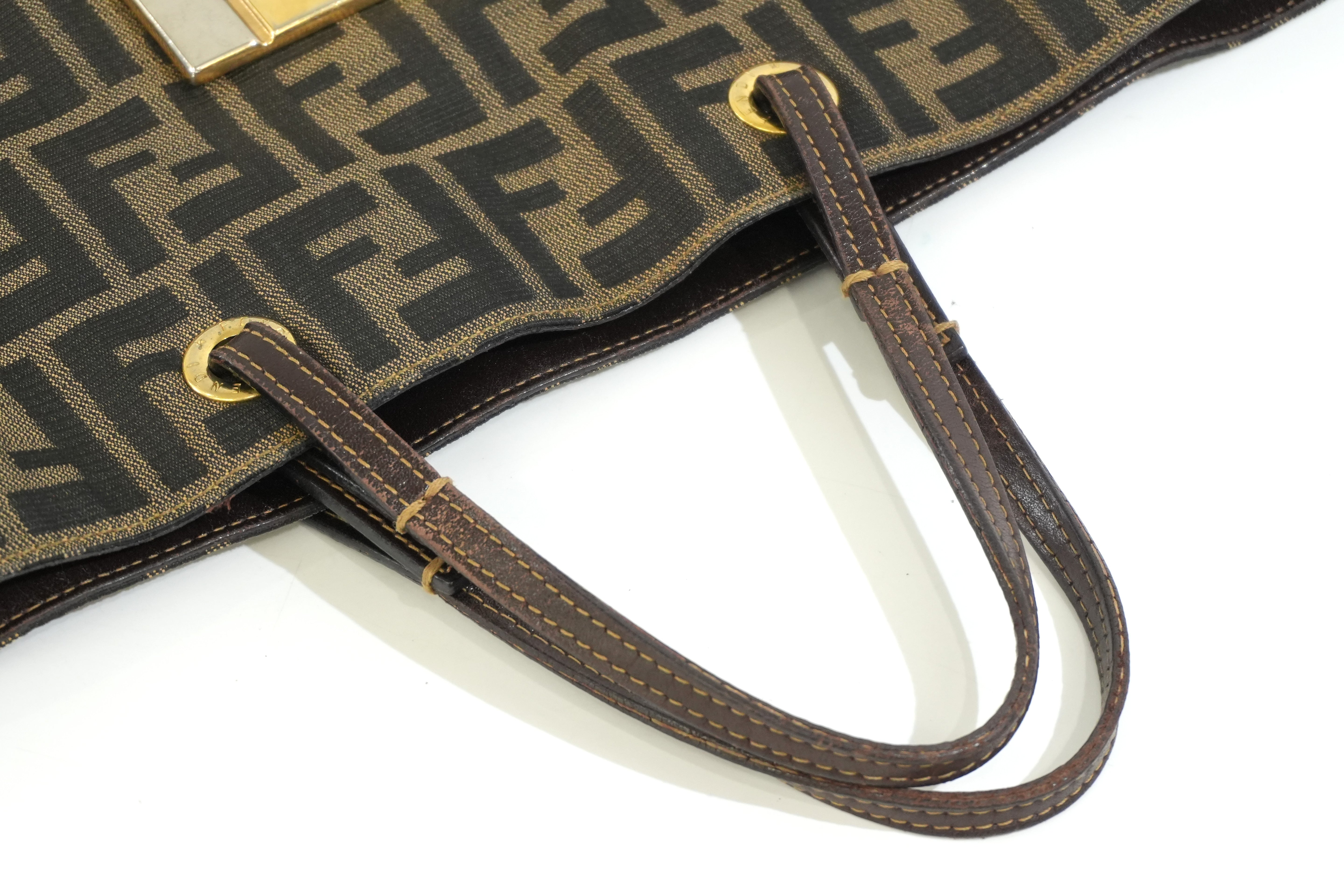 Pre-owned Fendi Zucca Tote Bag Brown