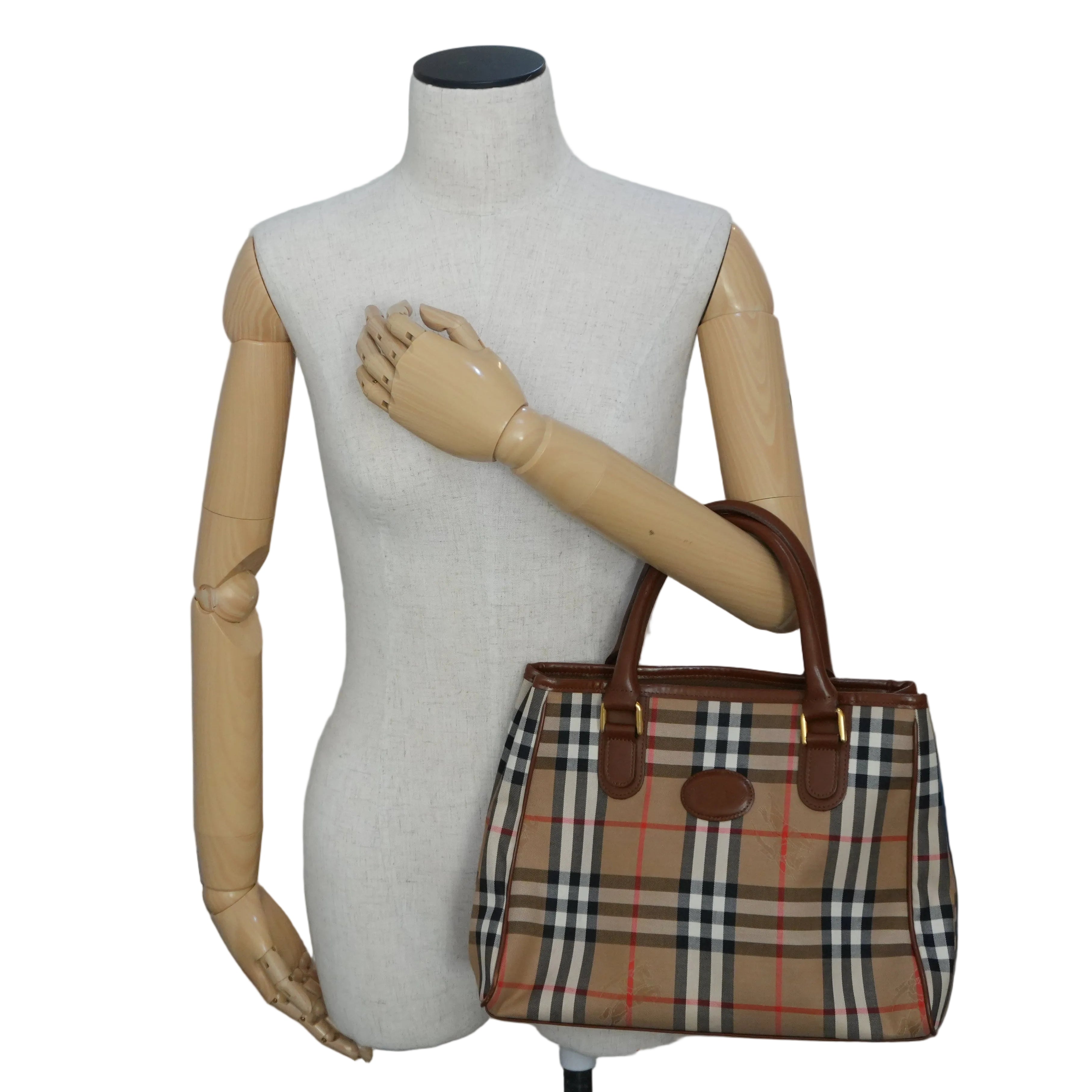 Pre-owned Burberry Nova Check Handbag Beige and Brown