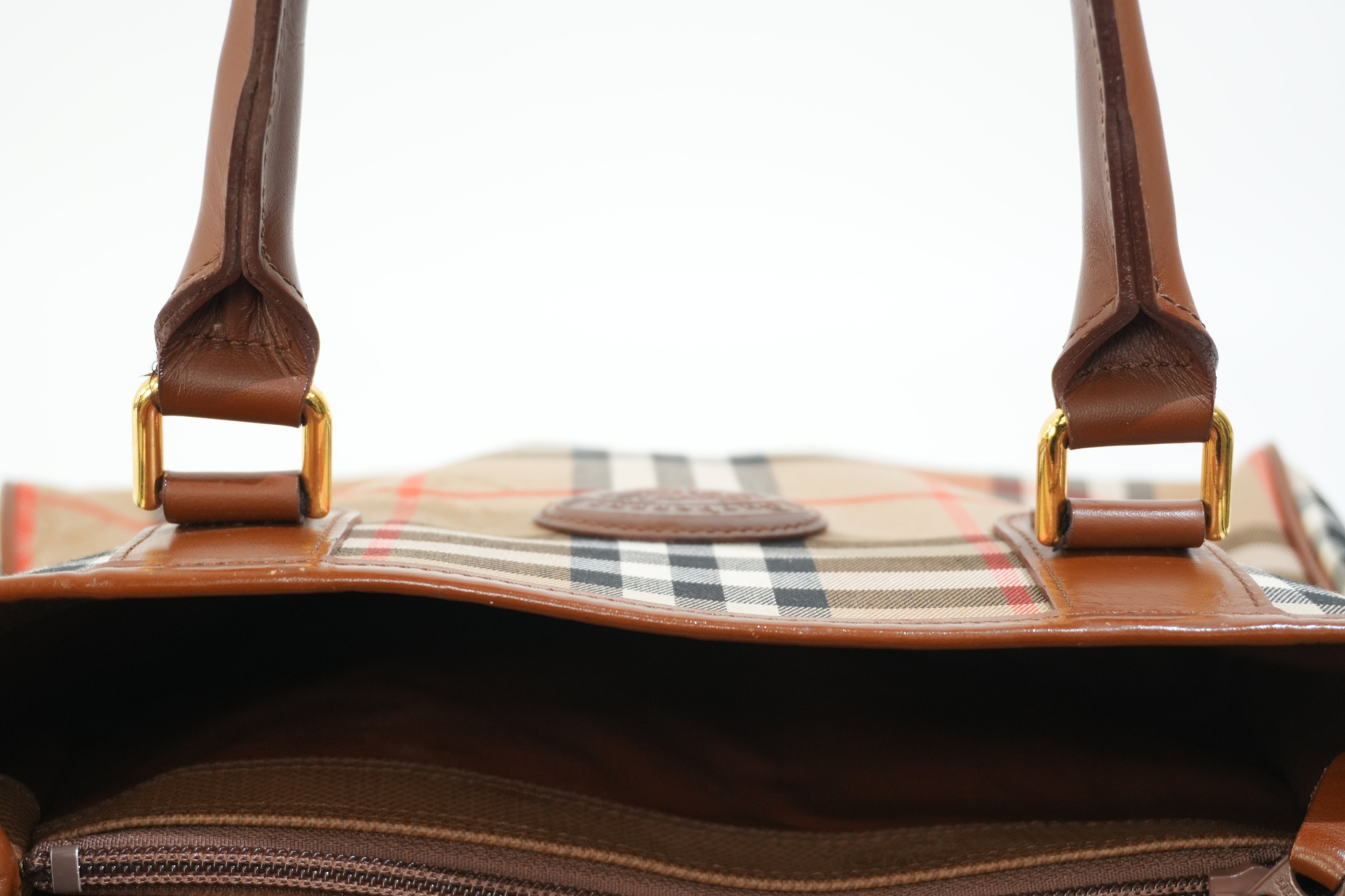 Pre-owned Burberry Nova Check Handbag Beige and Brown