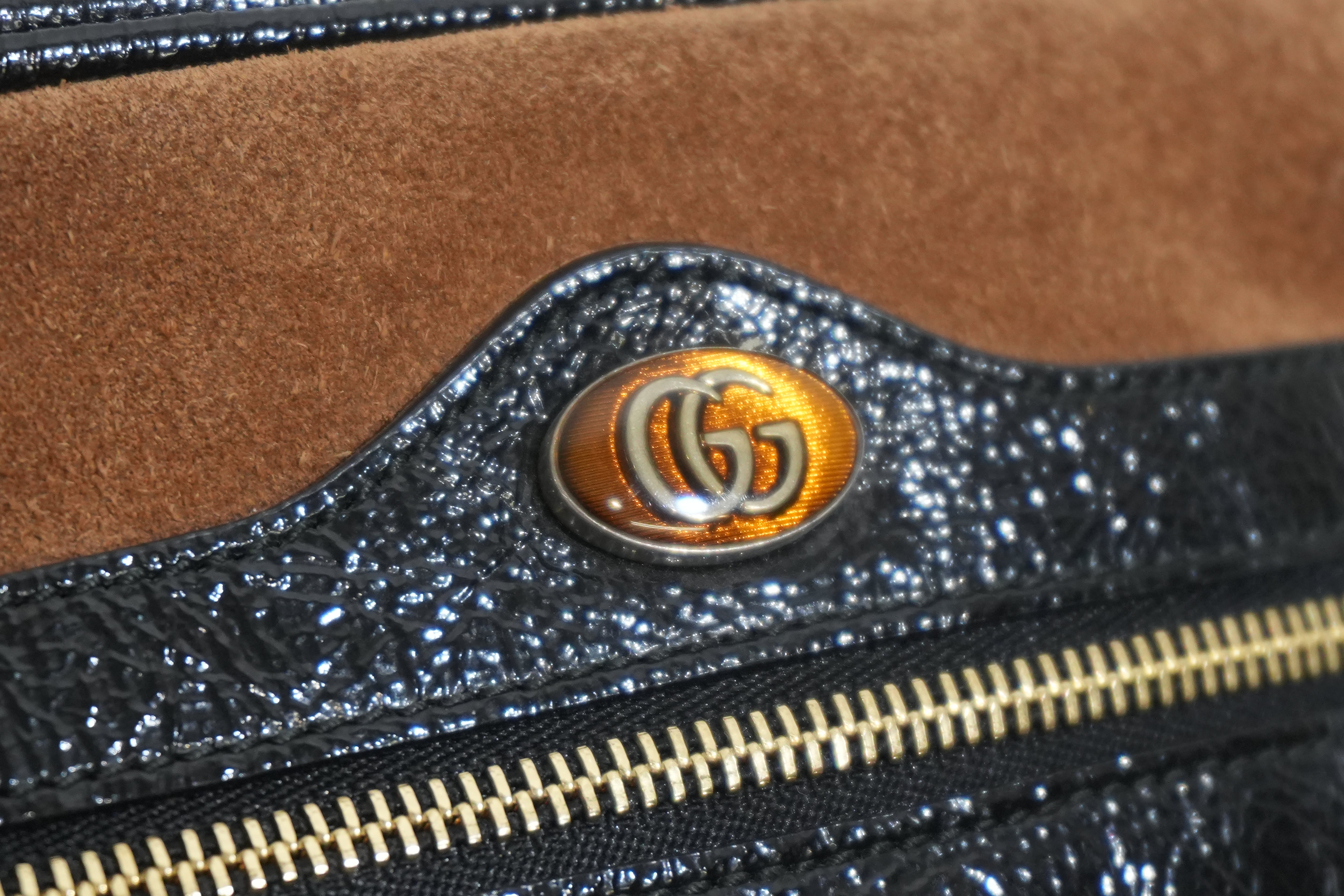 Pre-owned Gucci Suede Crossbody Bag Brown