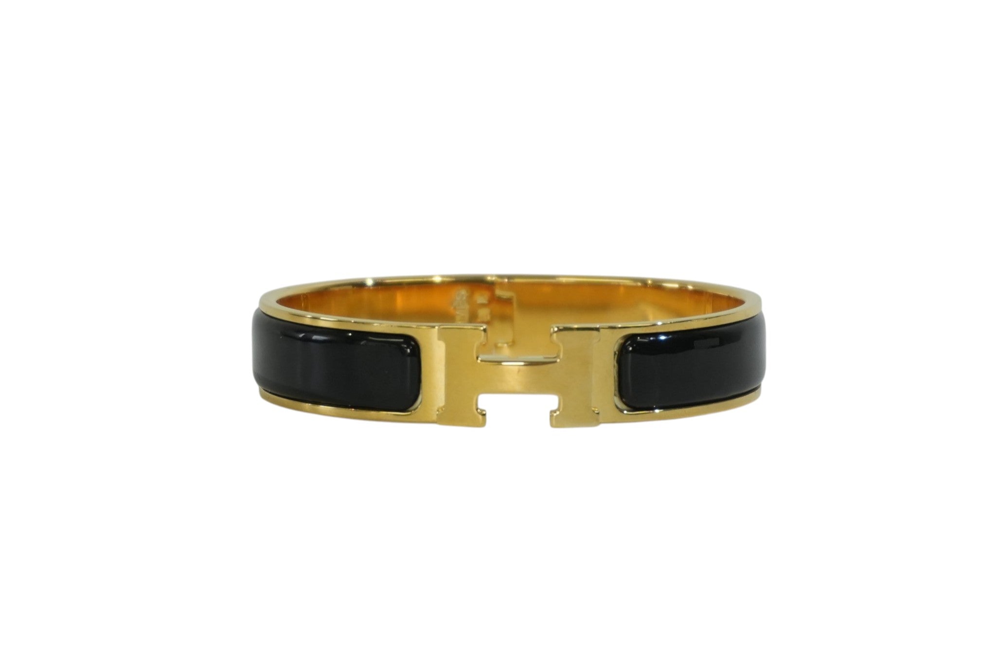 Pre-owned Hermes Clic Clac Bracelet Black