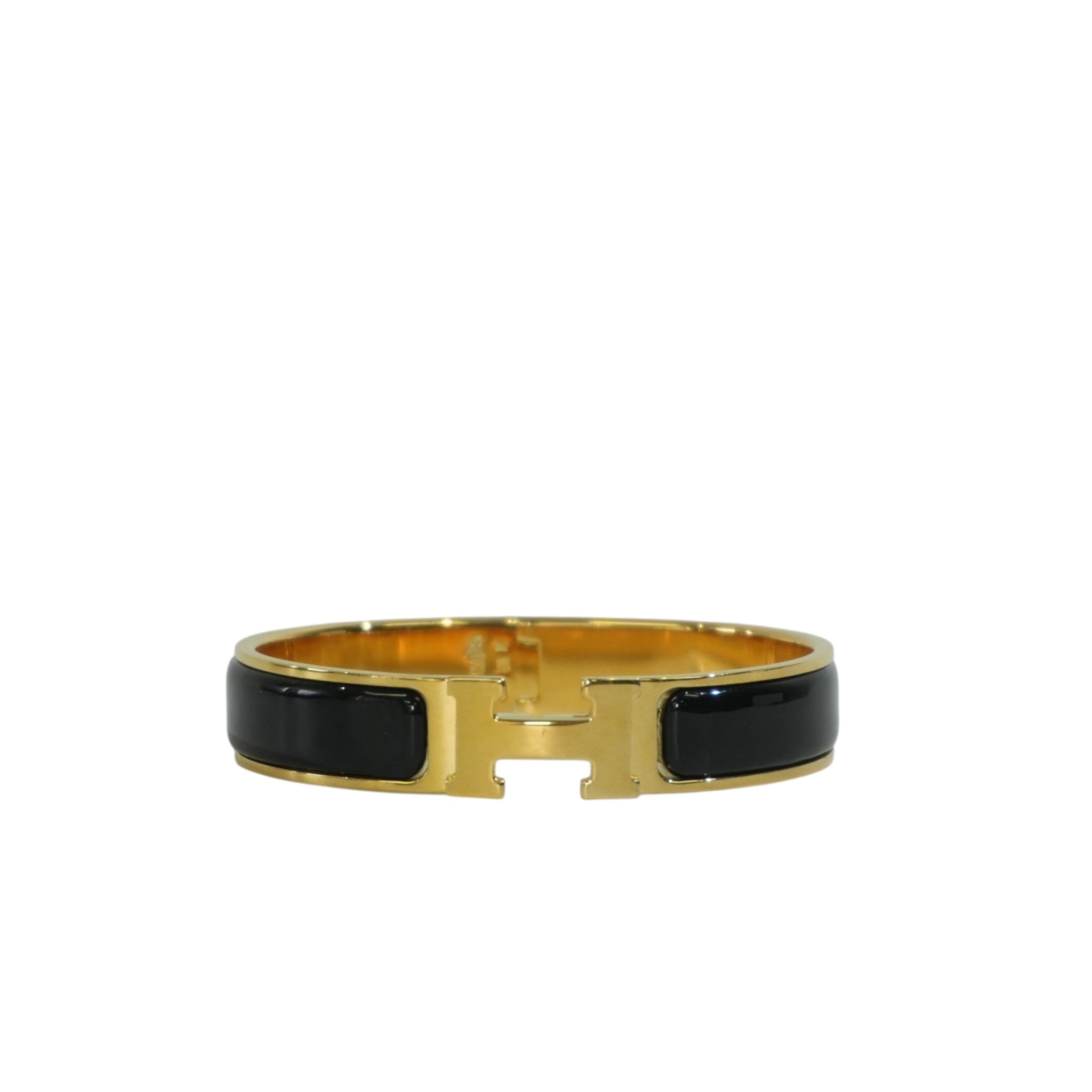 Pre-owned Hermes Clic Clac Bracelet Black