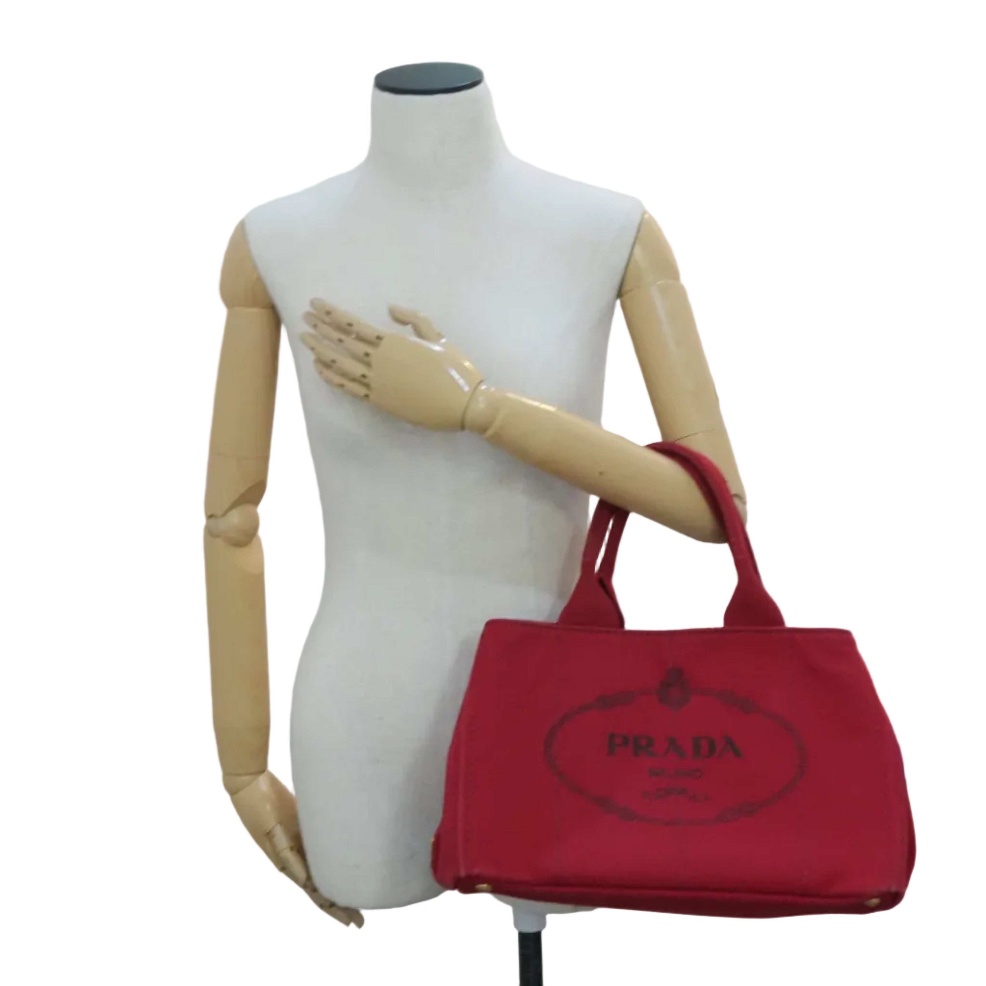 Pre-owned Prada Canapa Handbag Red
