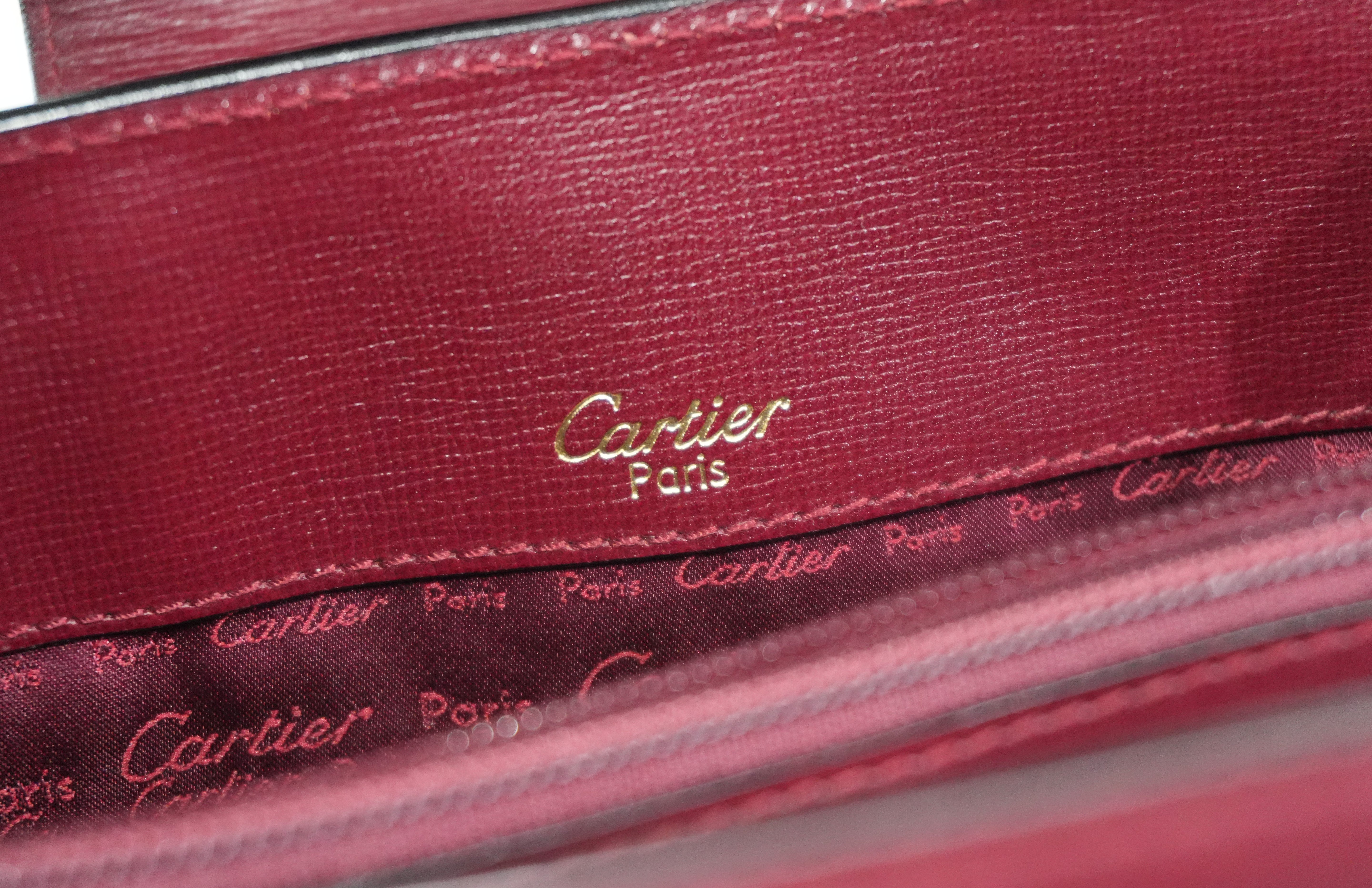 Pre-owned Cartier Must de Cartier Shoulder Bag Burgundy