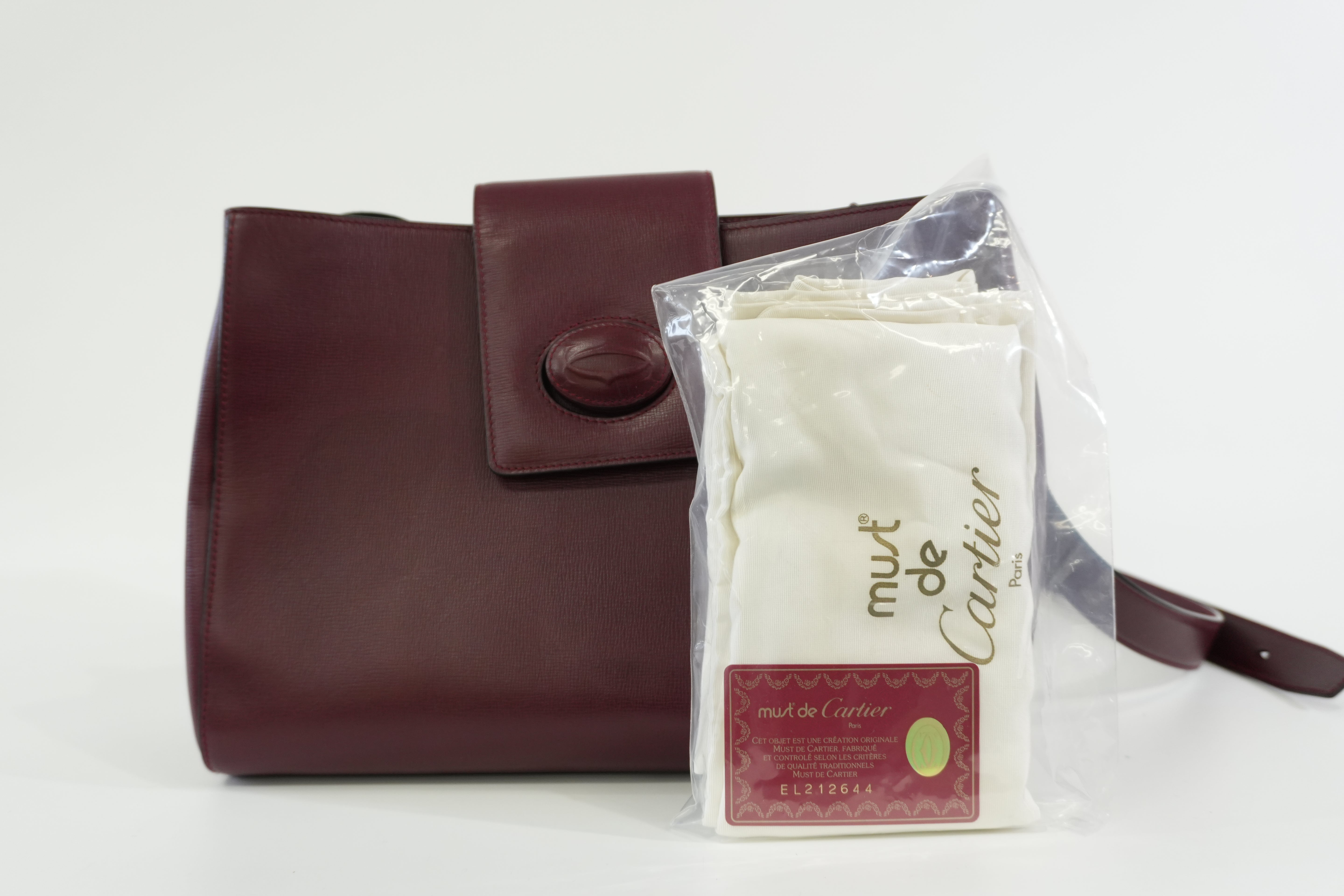 Pre-owned Cartier Must de Cartier Shoulder Bag Burgundy