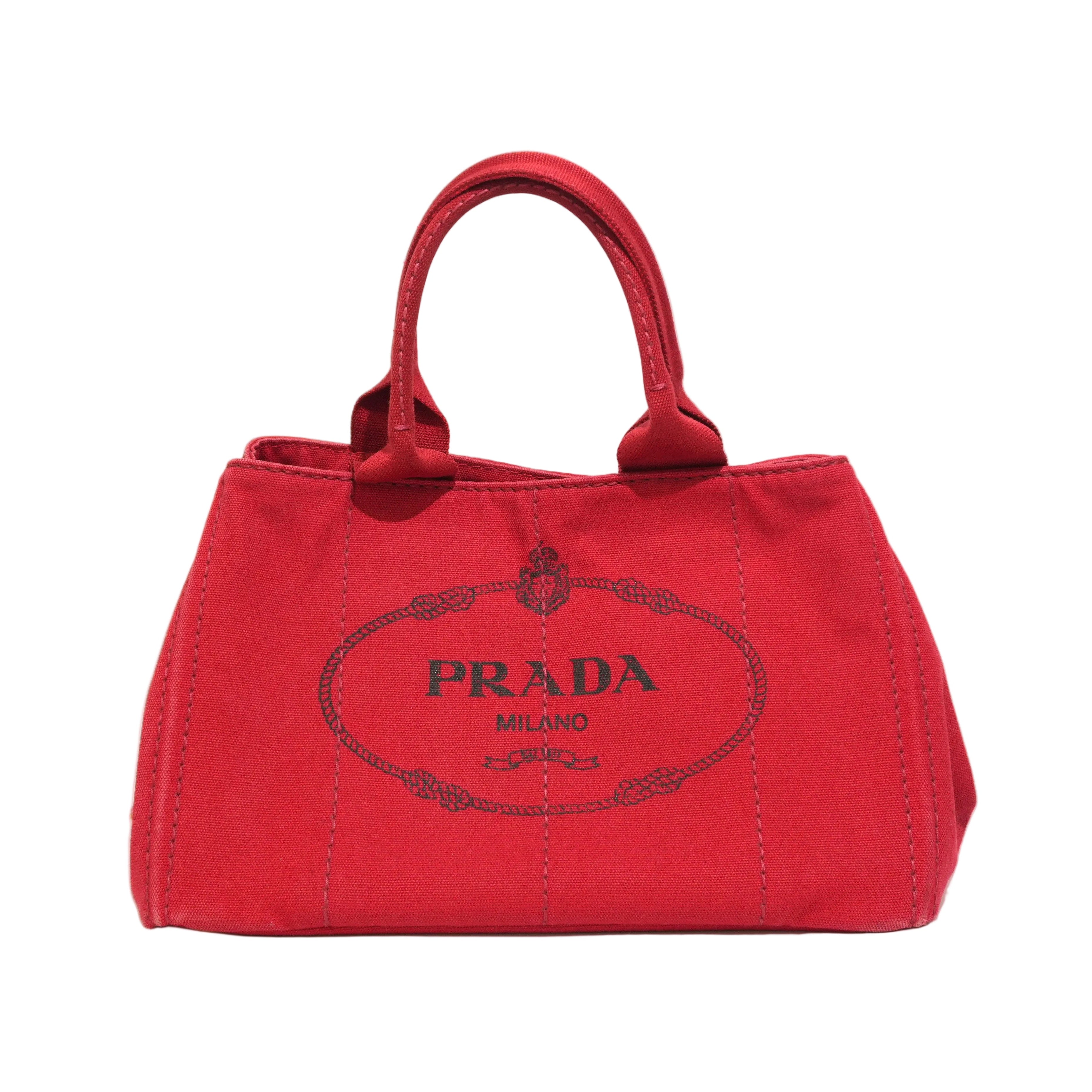 Pre-owned Prada Canapa Handbag Red