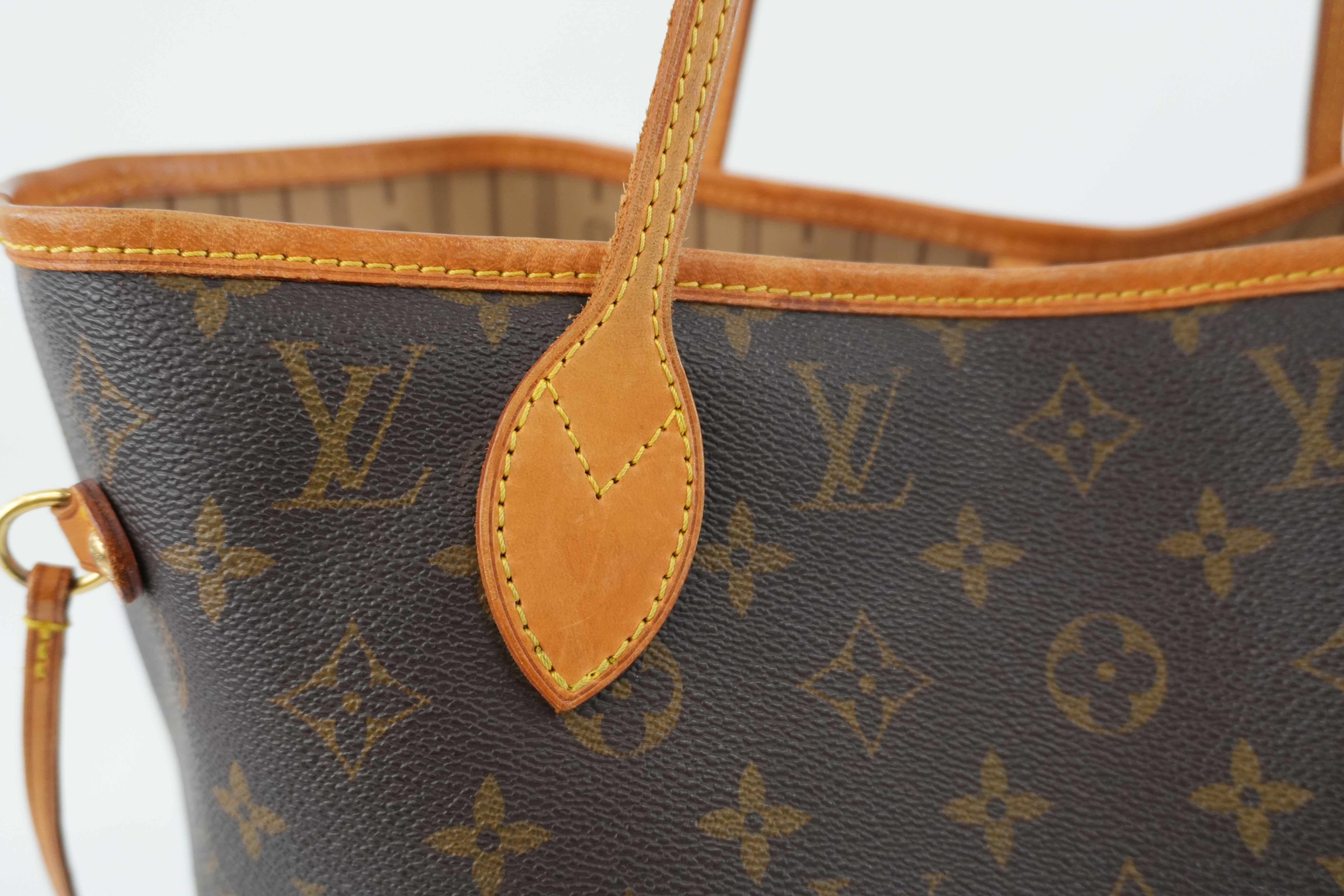Louis Vuitton Monogram Neverfull MM Shoulder Tote Bag Used