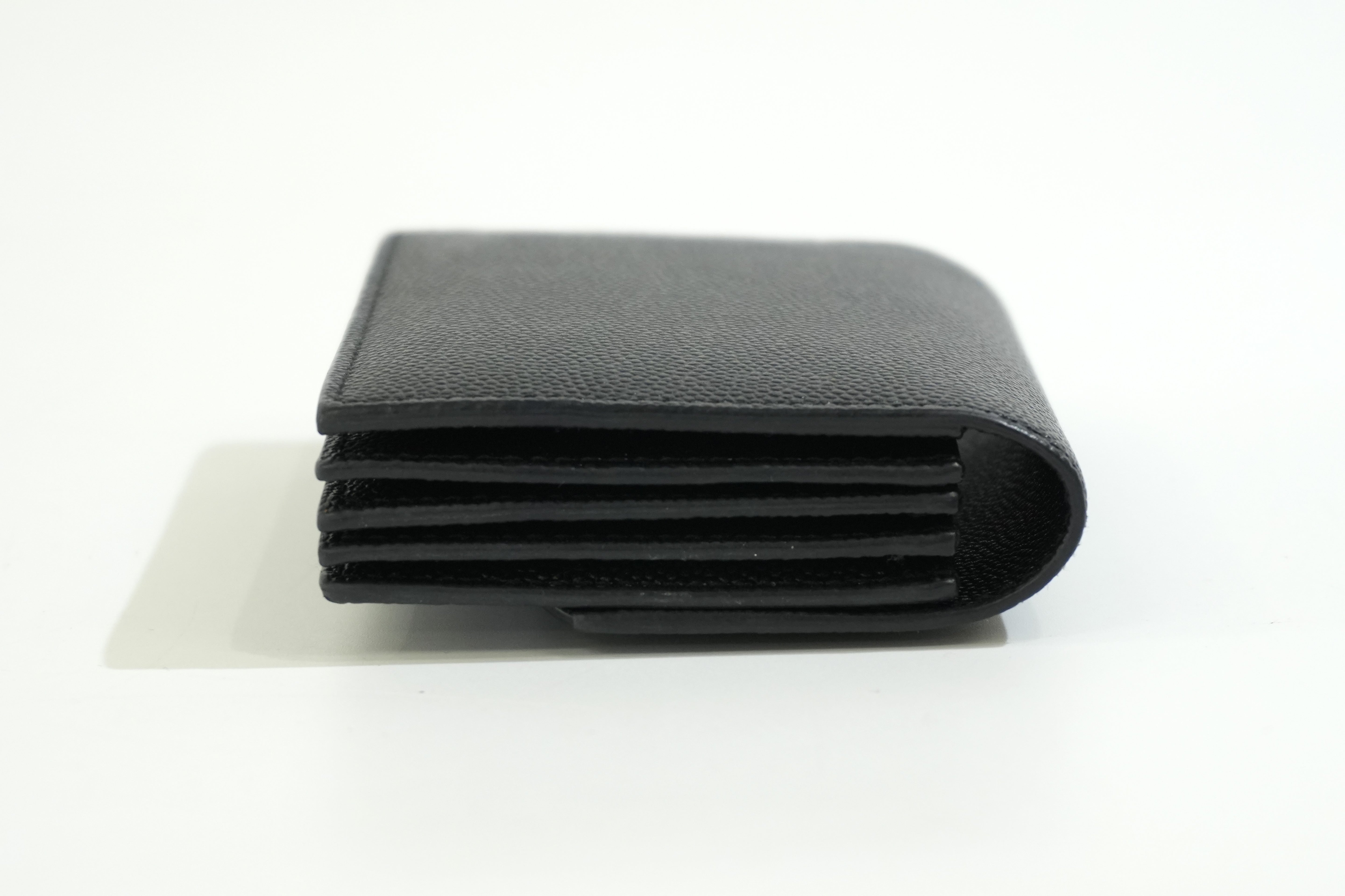 Pre-owned Saint Laurent Compact Wallet Black