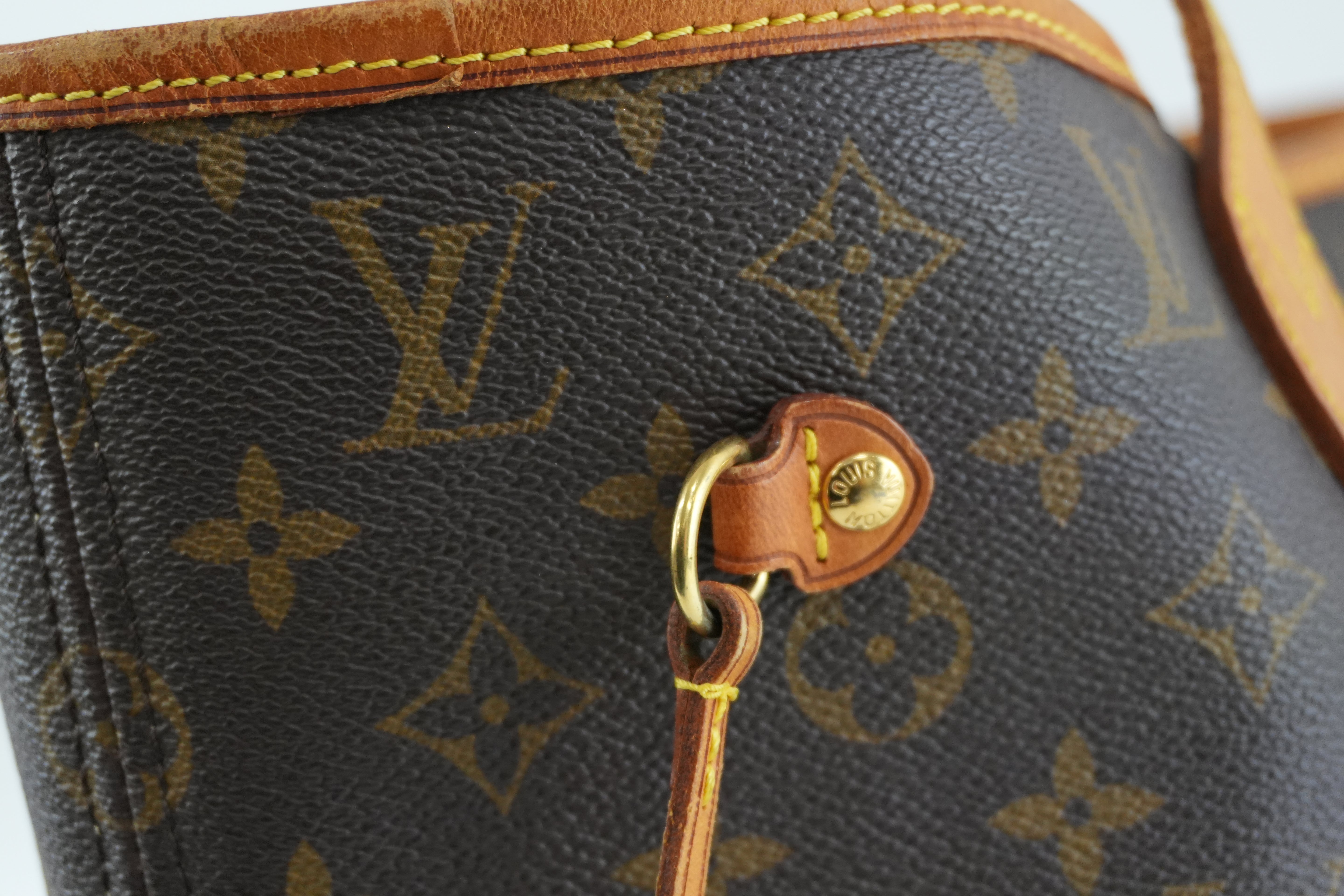 Louis Vuitton Monogram Neverfull MM Shoulder Tote Bag Used