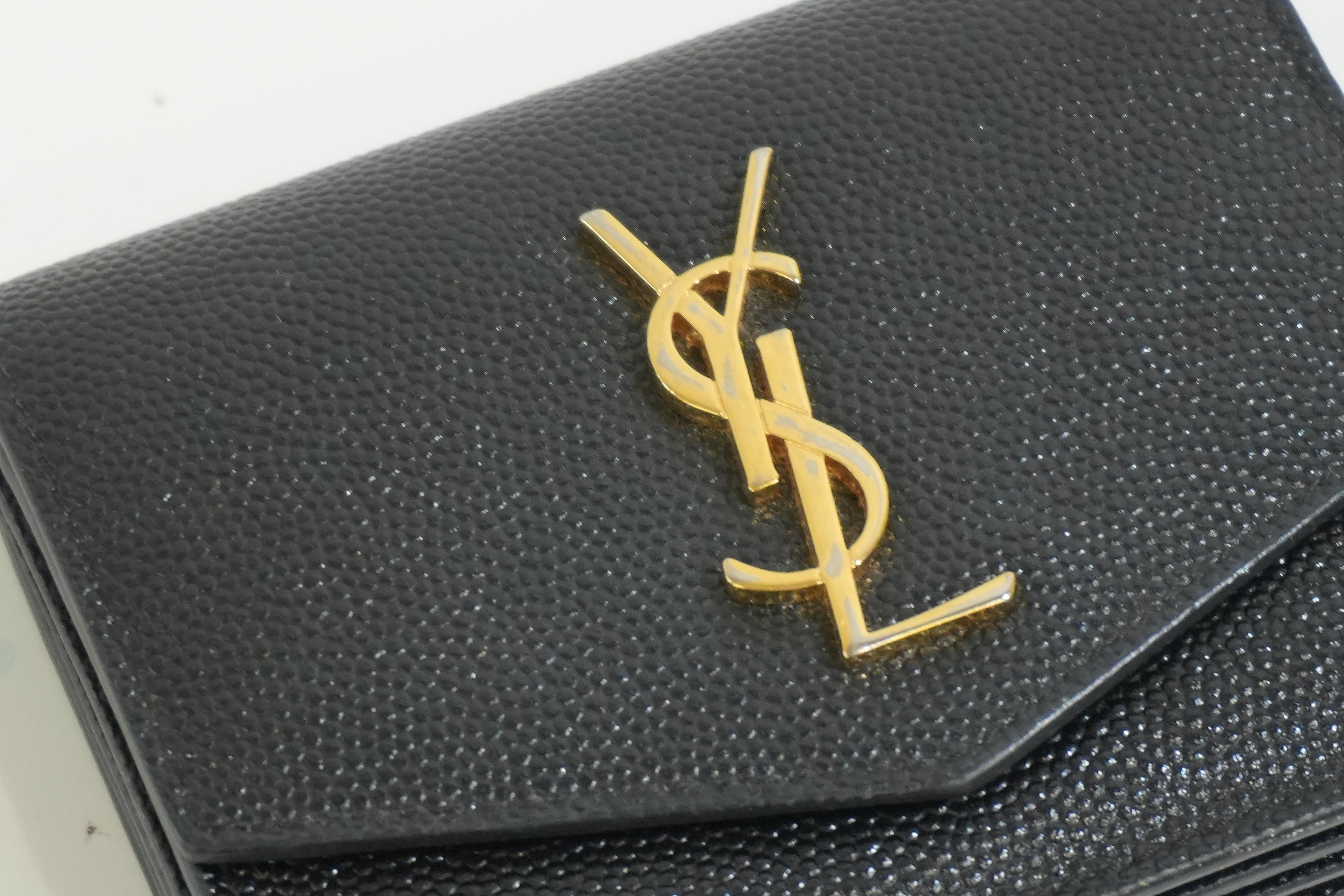 Pre-owned Saint Laurent Compact Wallet Black