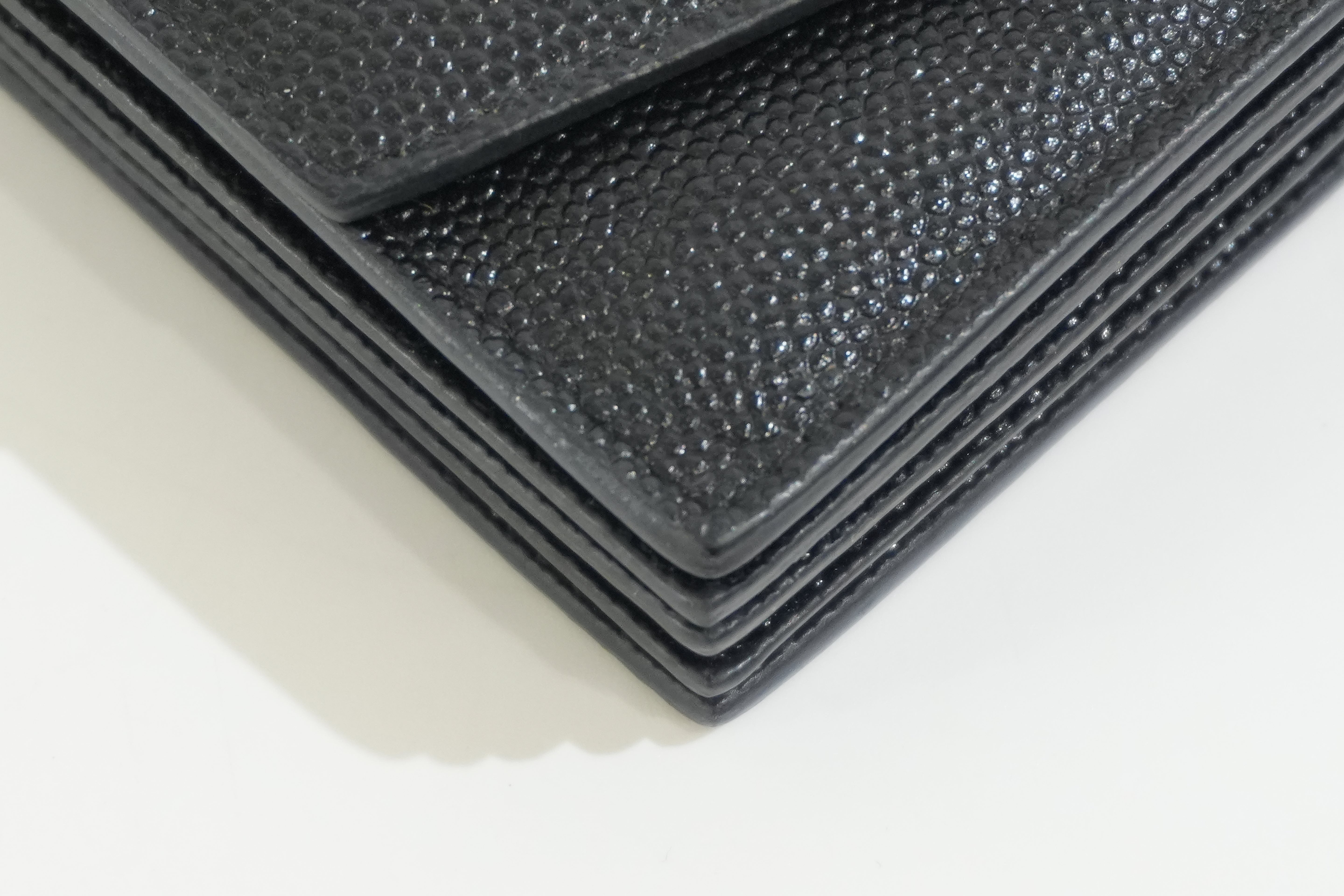 Pre-owned Saint Laurent Compact Wallet Black