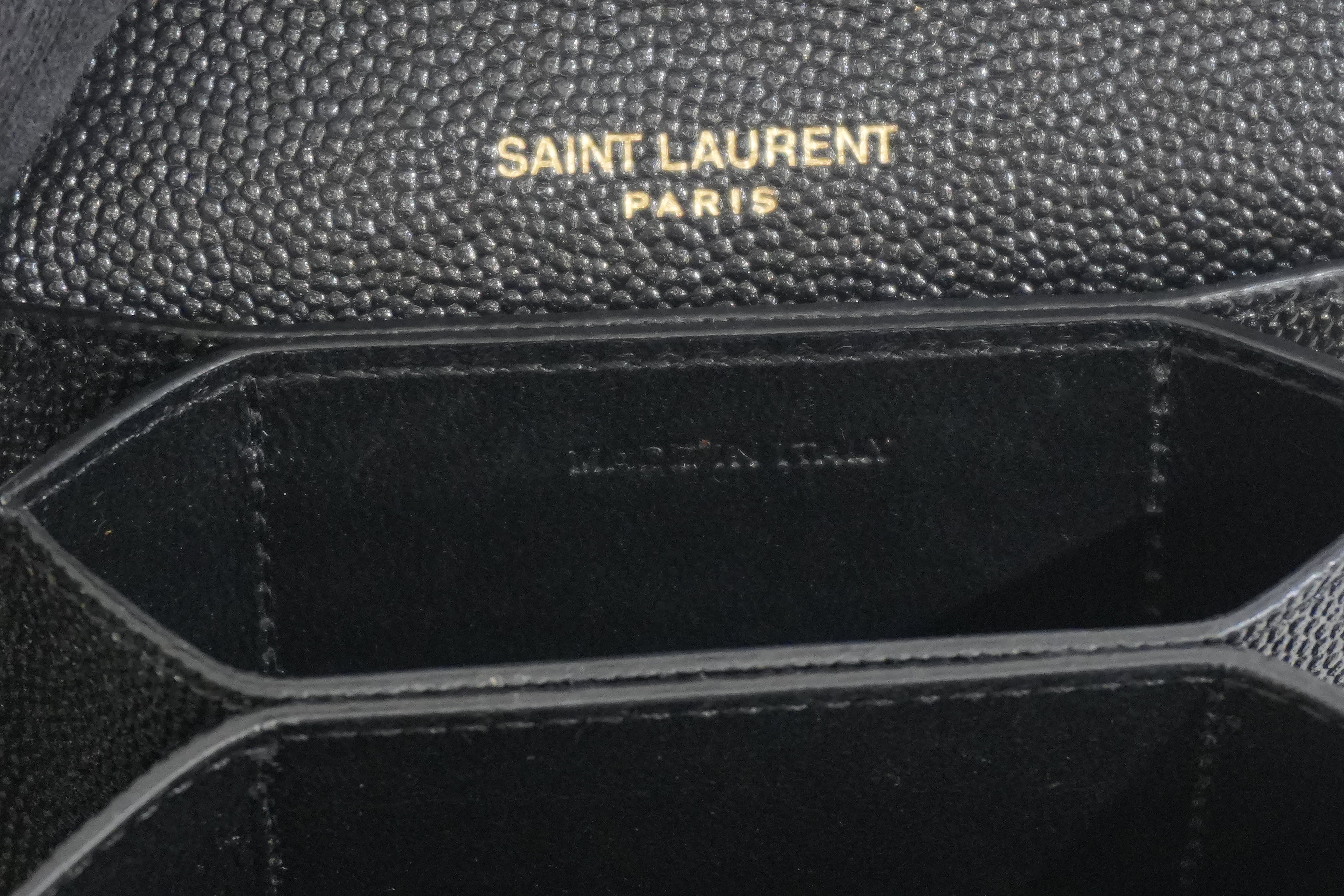Pre-owned Saint Laurent Compact Wallet Black
