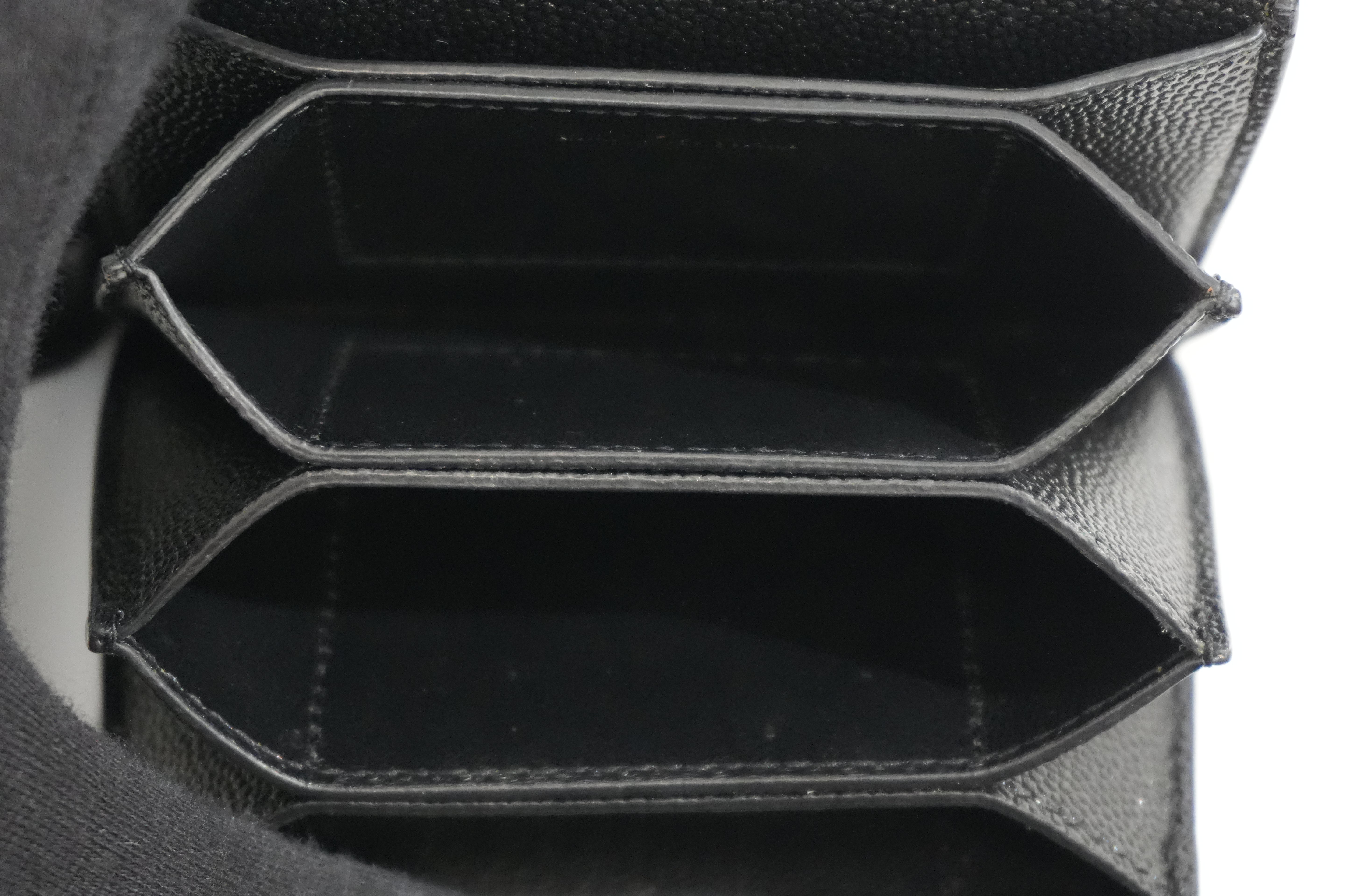 Pre-owned Saint Laurent Compact Wallet Black
