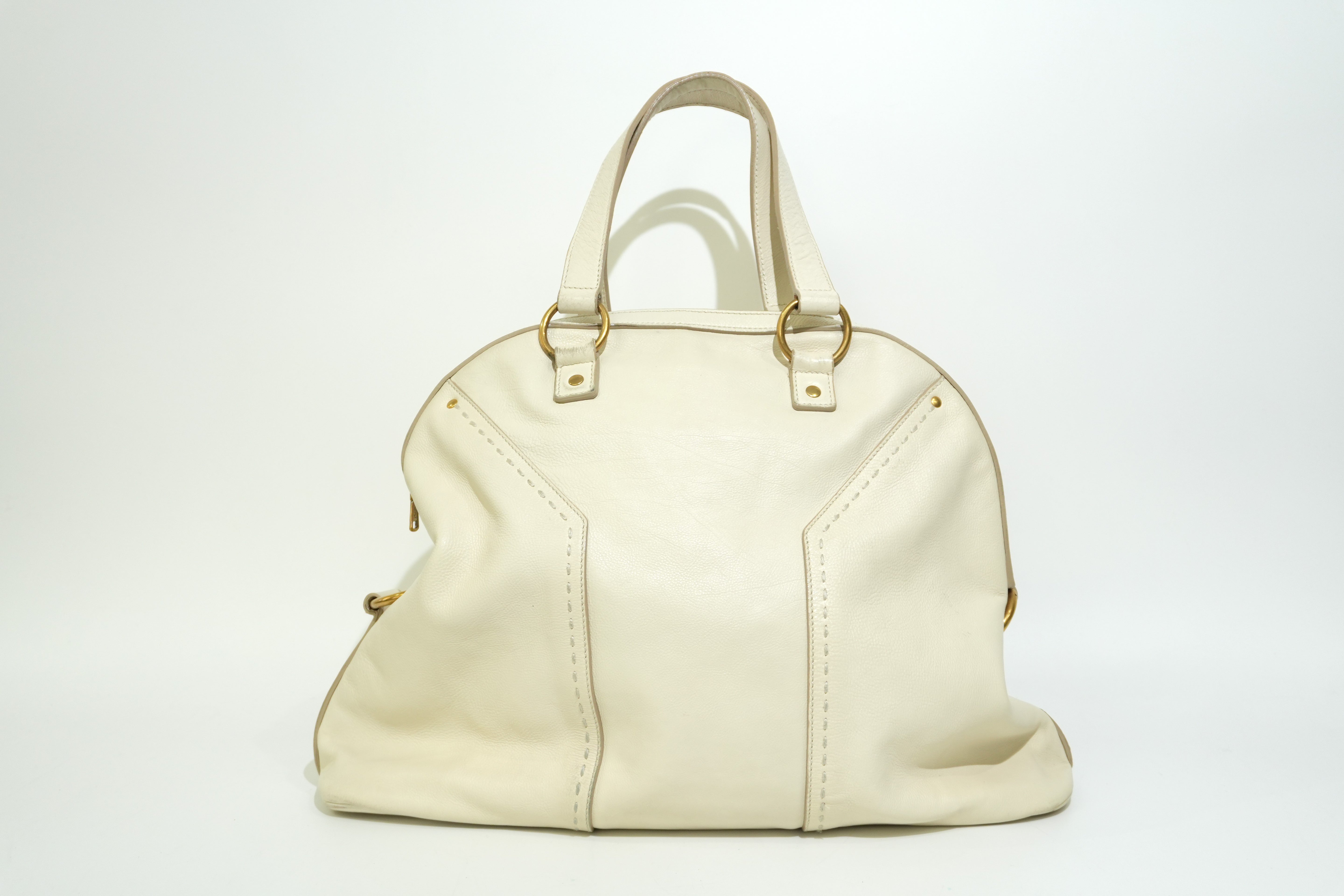 Pre-owned Saint Laurent Leather Muse Handbag White
