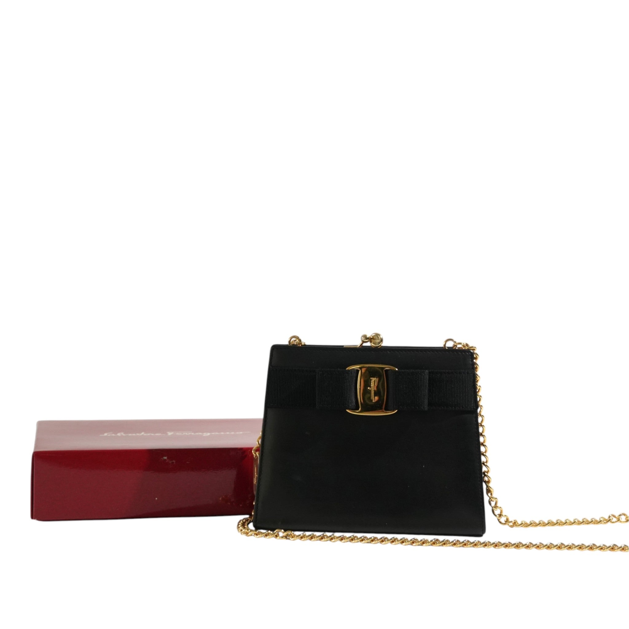 Pre-owned Ferragamo Chain Shoulder Bag Blue