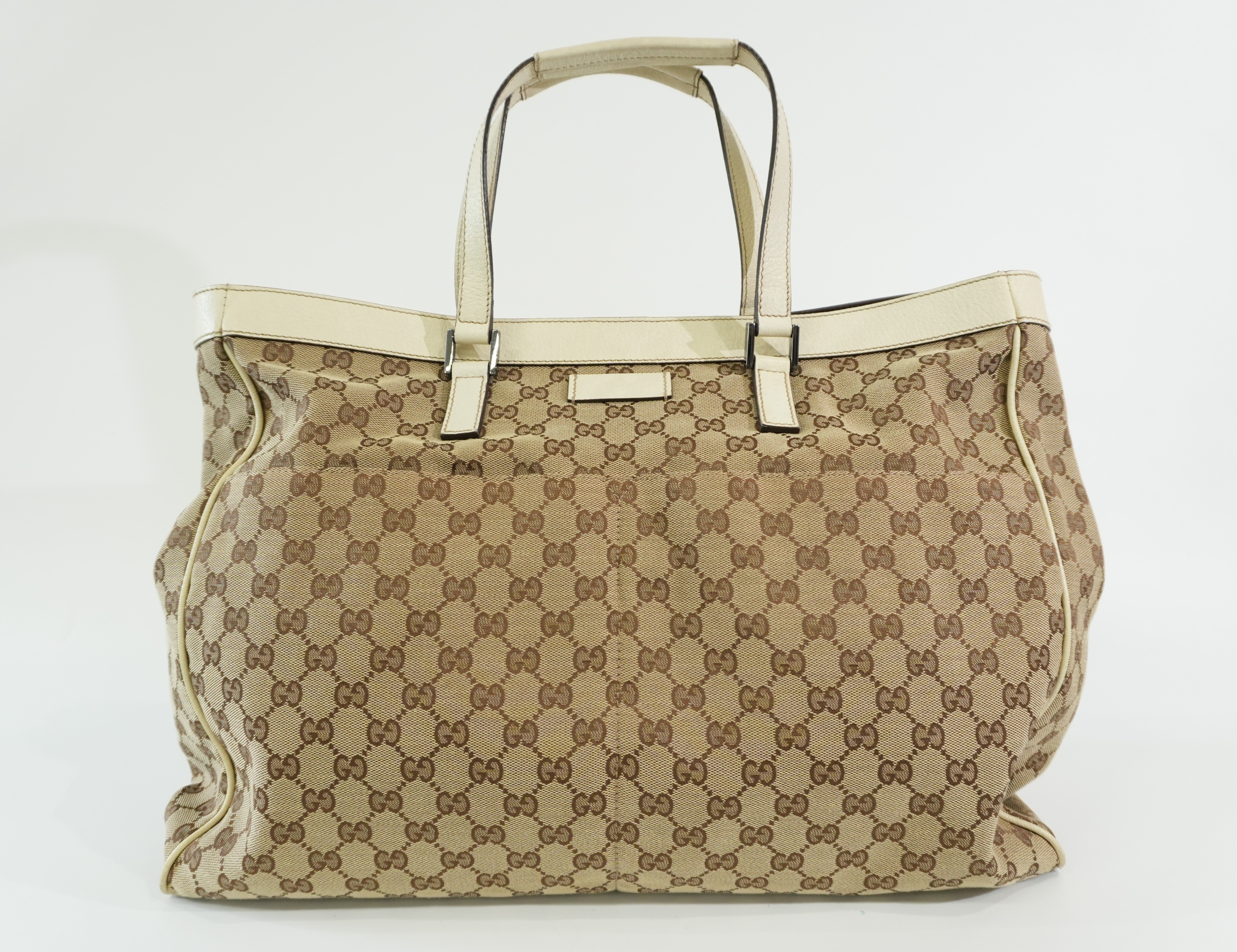 Pre-owned Gucci Guccisima Tote Bag White and Beige