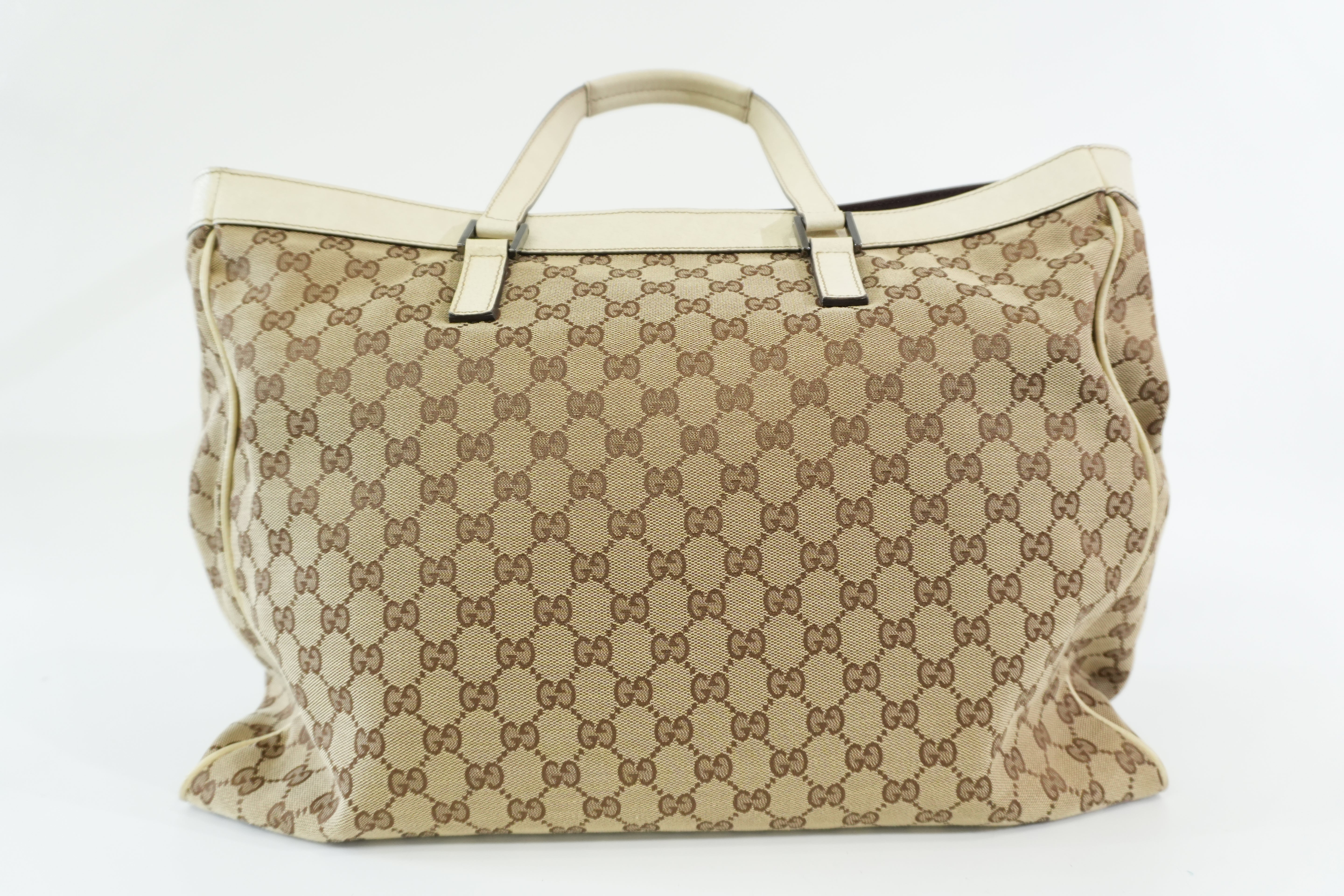 Pre-owned Gucci Guccisima Tote Bag White and Beige