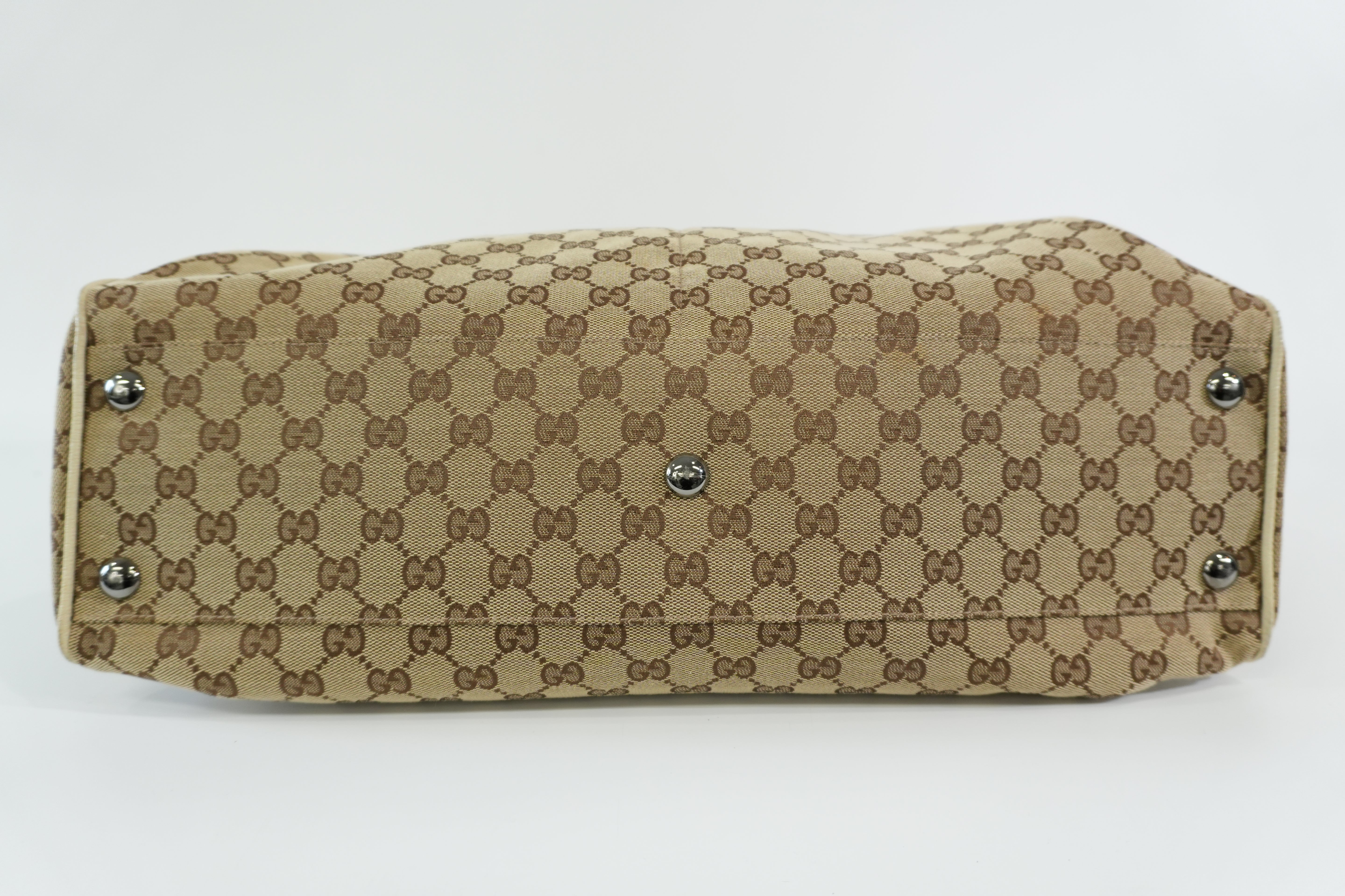 Pre-owned Gucci Guccisima Tote Bag White and Beige